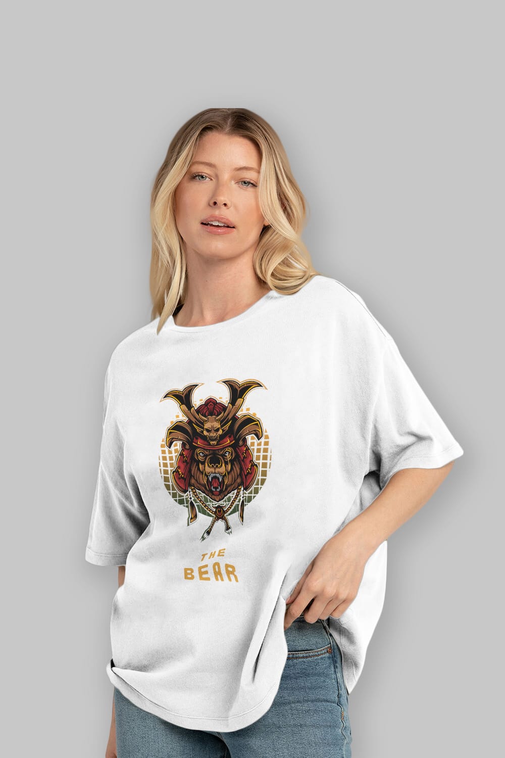 The Bear 2 Ön Baskılı Oversize t-shirt Erkek Kadın Unisex