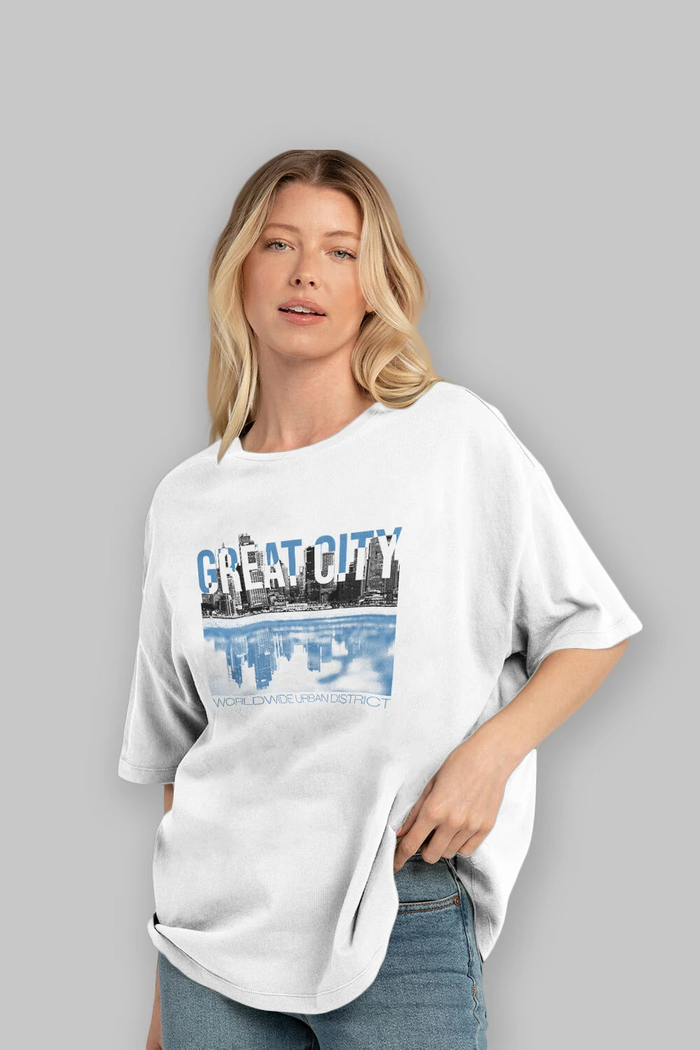 Great City Ön Baskılı Oversize t-shirt Erkek Kadın Unisex