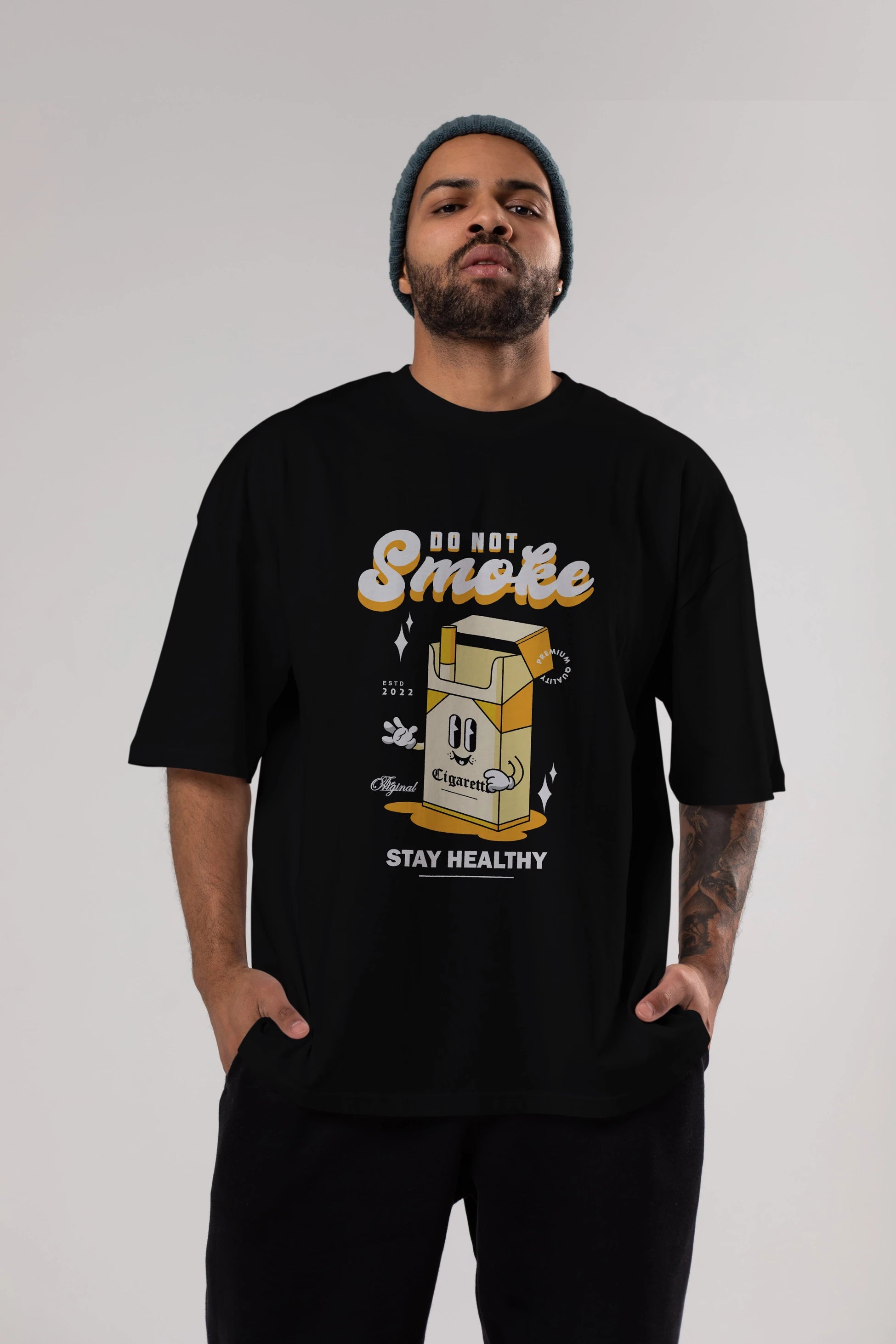 Do Not Smoke Ön Baskılı Oversize t-shirt Erkek Kadın Unisex