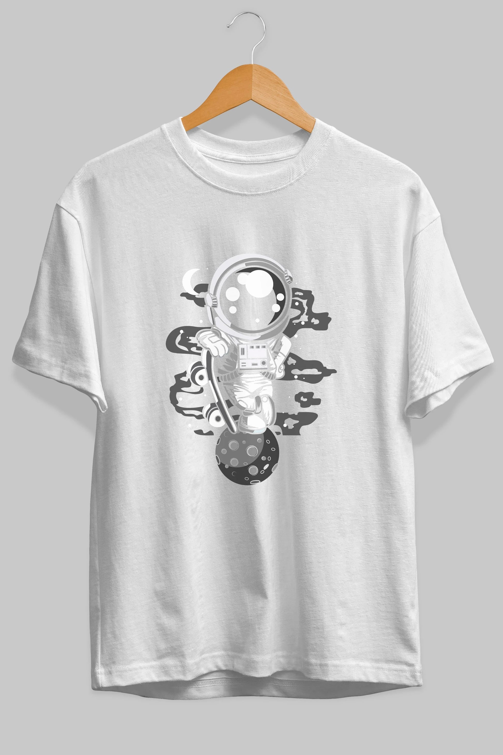 Astronaut Skater Boy Ön Baskılı Oversize t-shirt Erkek Kadın Unisex
