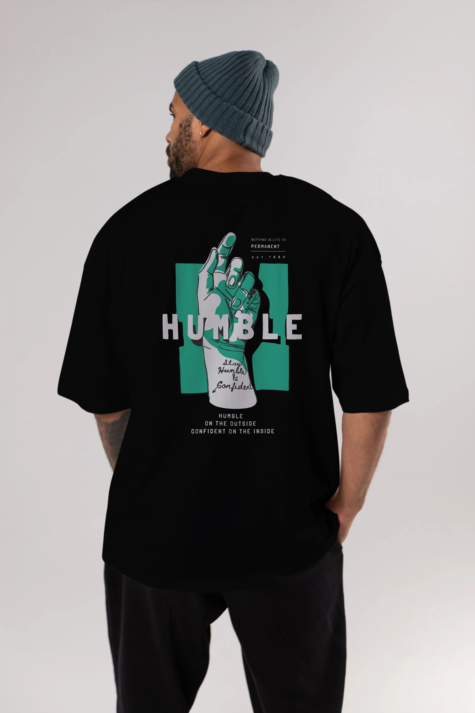 Humble Arka Baskılı Oversize t-shirt Erkek Kadın Unisex