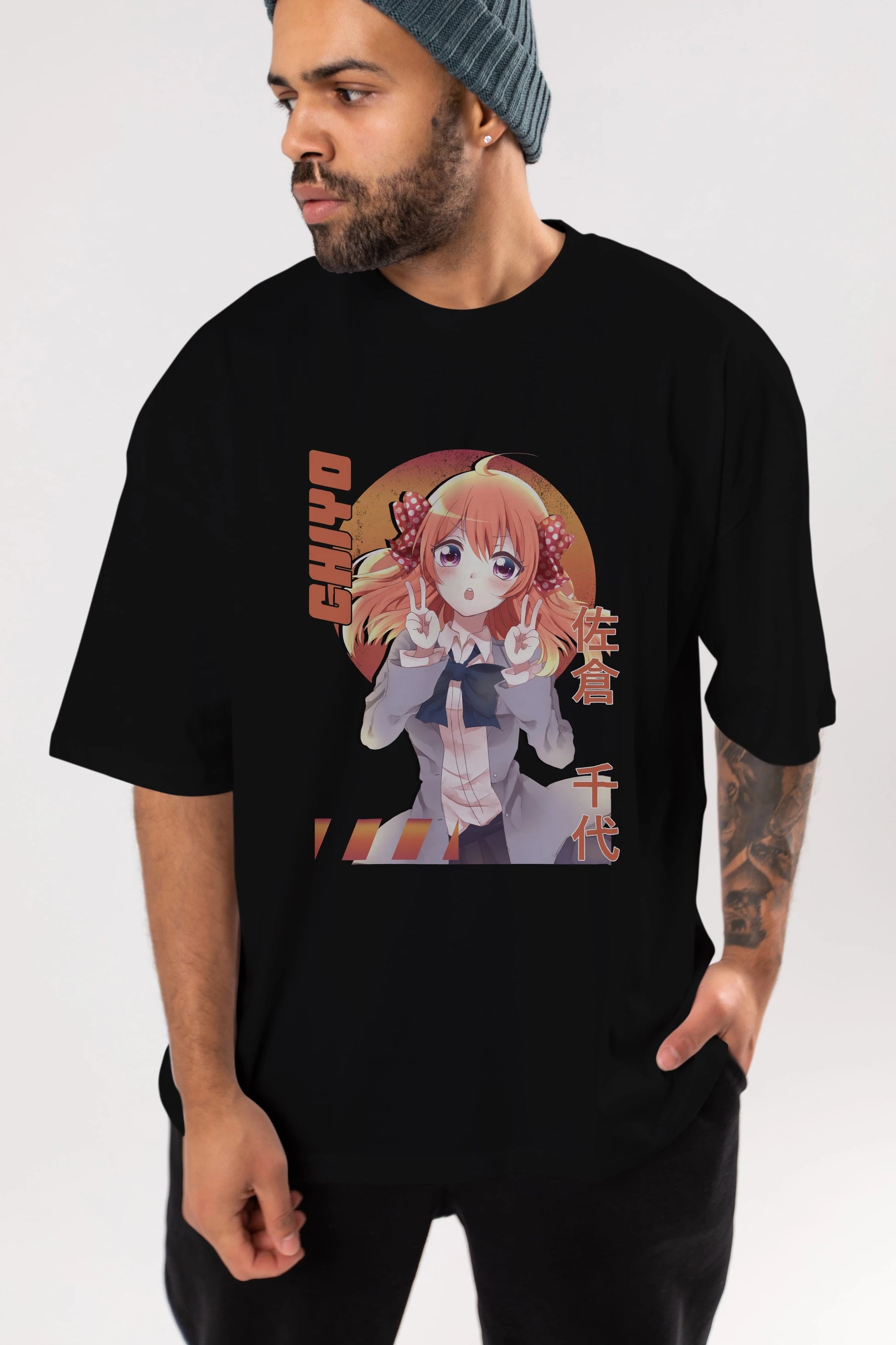 Chiyo Sakura 5 Anime Ön Baskılı Oversize t-shirt %100 pamuk Erkek Kadın Unisex