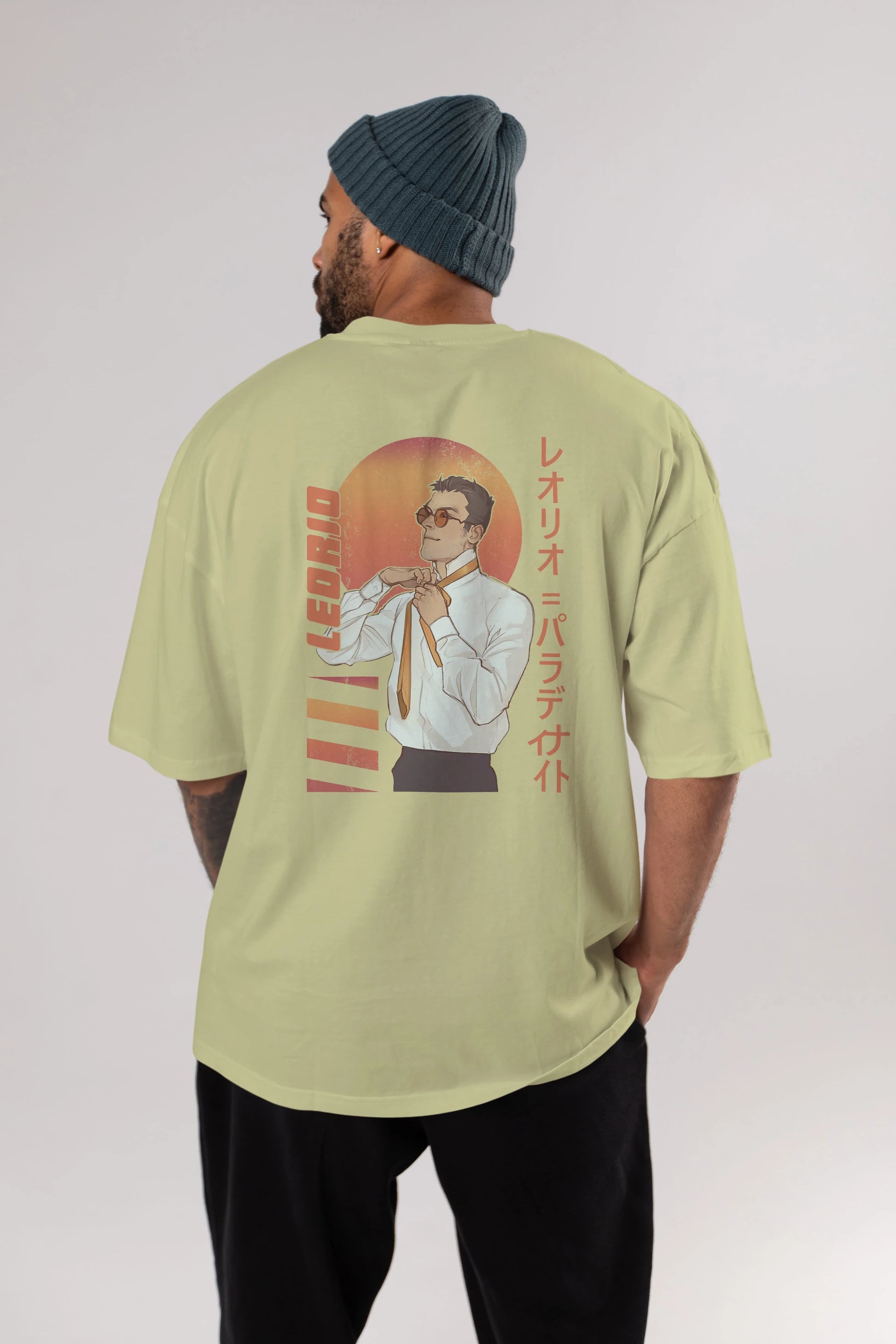 Leorio Paladiknight 5 (2) Anime Arka Baskılı Oversize t-shirt Erkek Kadın Unisex