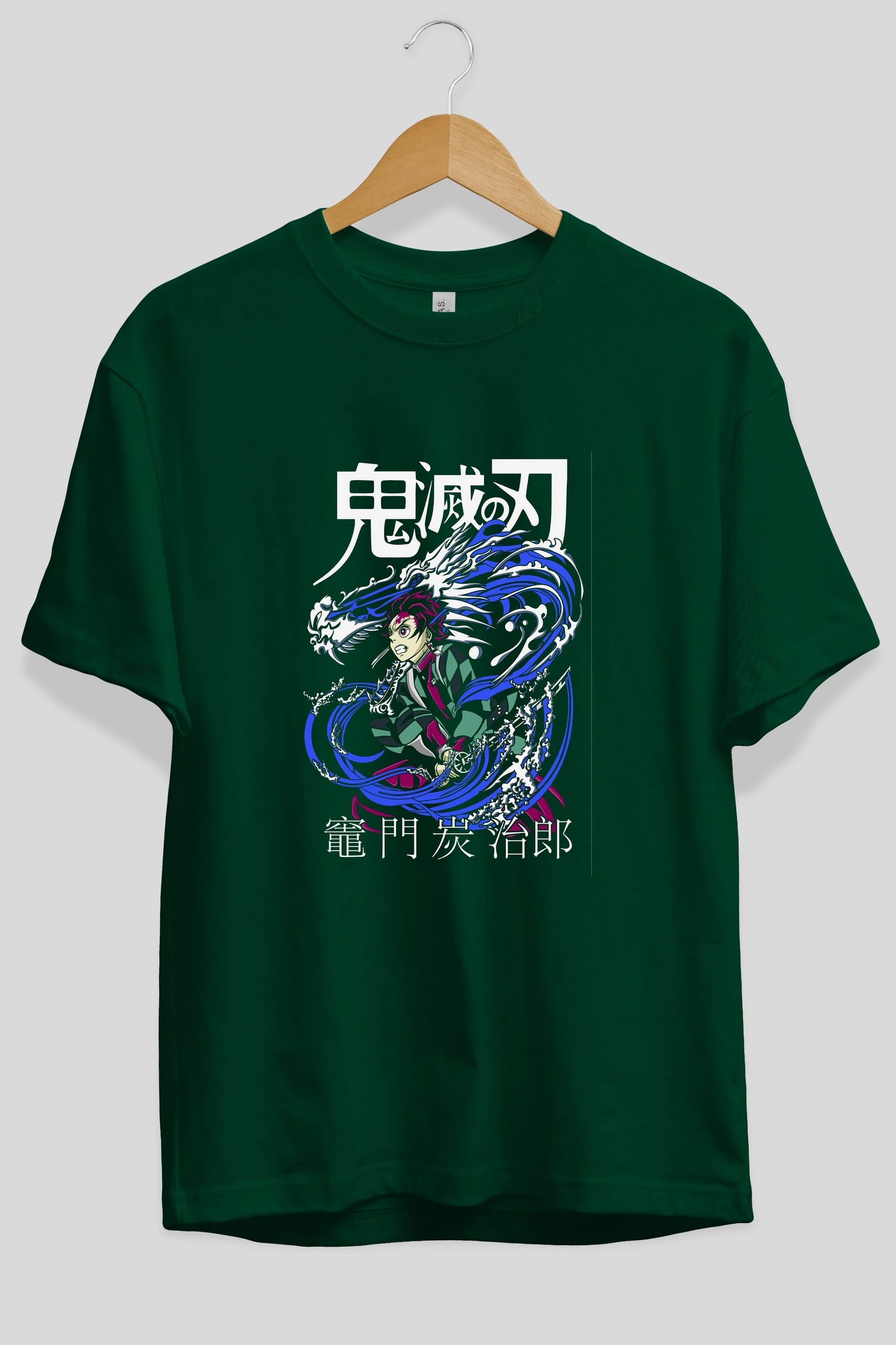 TANJIRO KAMADO 2 Anime Ön Baskılı Oversize t-shirt %100 pamuk Erkek Kadın Unisex