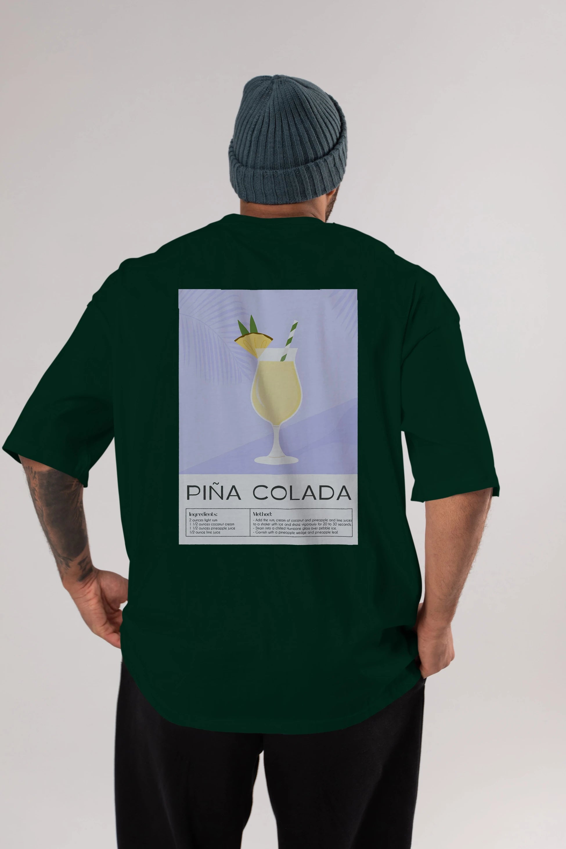 PIna Colada 6 Arka Baskılı Oversize t-shirt Erkek Kadın Unisex %100 Pamuk Bisiklet Yaka tişort