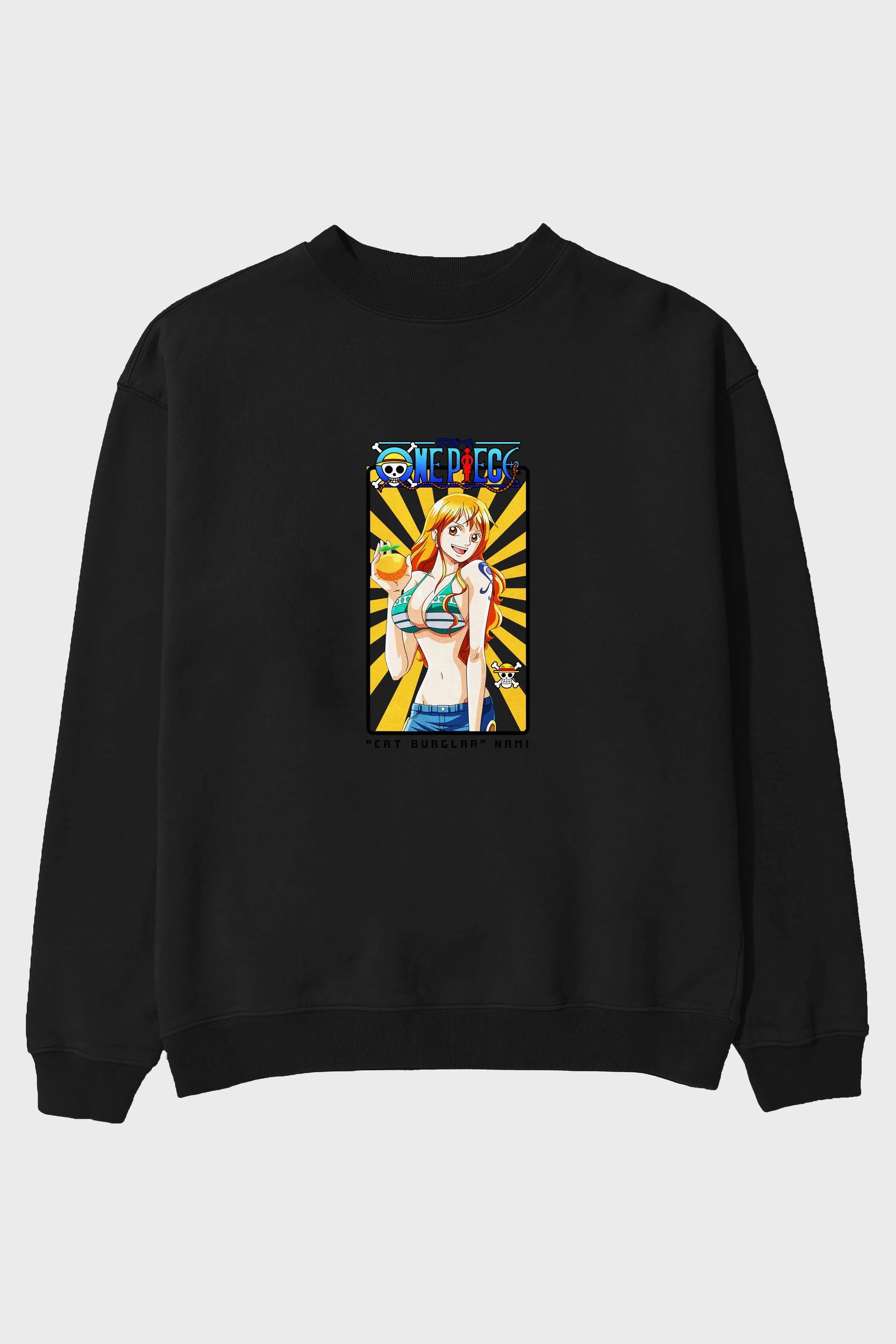 Nami Ön Baskılı Anime Oversize Sweatshirt Erkek Kadın Unisex
