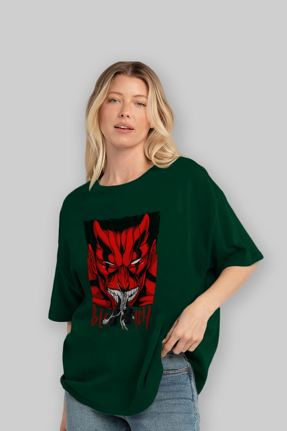 KENPACHI ZARAKI BLEACH Anime Ön Baskılı Oversize t-shirt %100 pamuk Erkek Kadın Unisex
