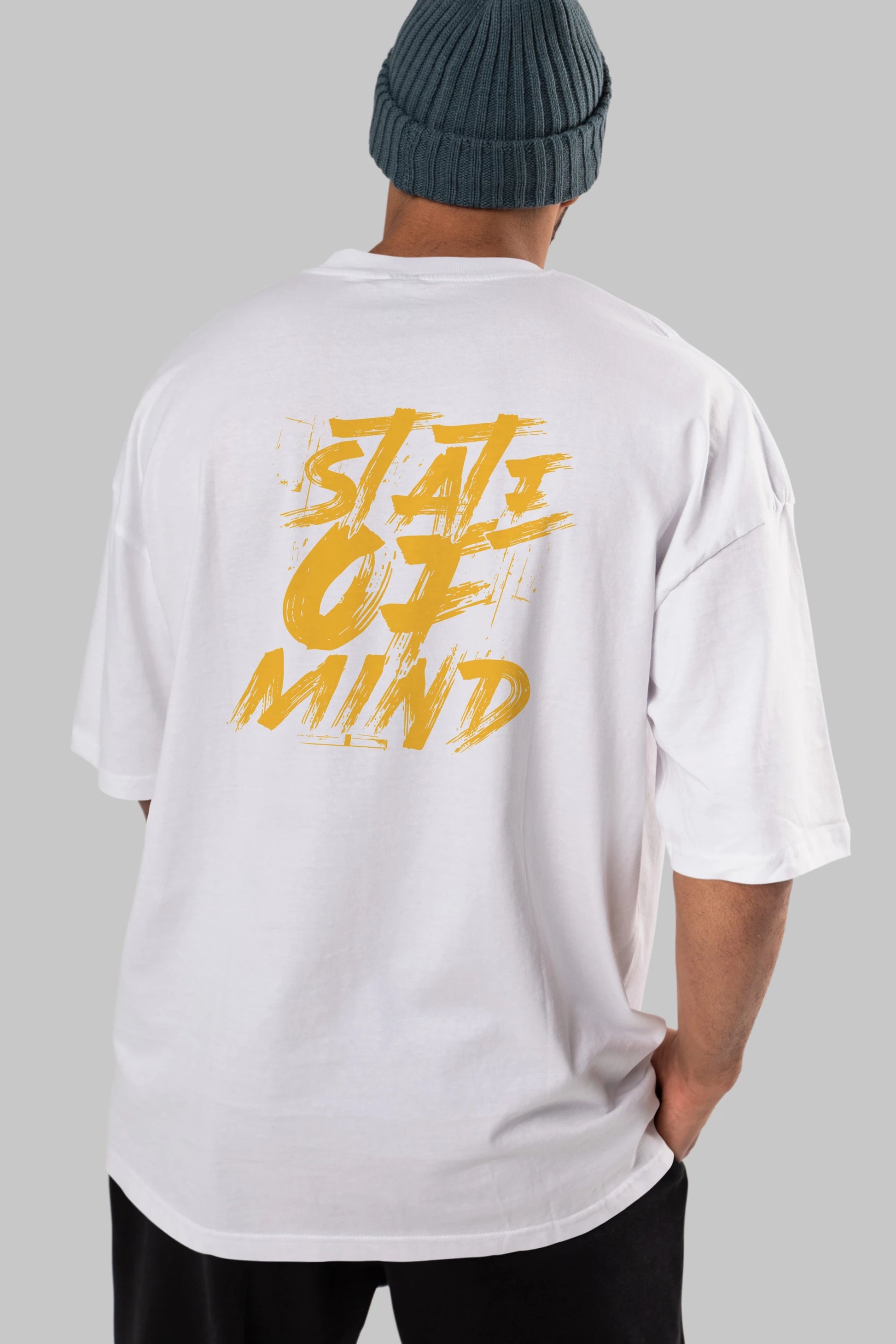State on Mind Arka Baskılı Oversize t-shirt Erkek Kadın Unisex