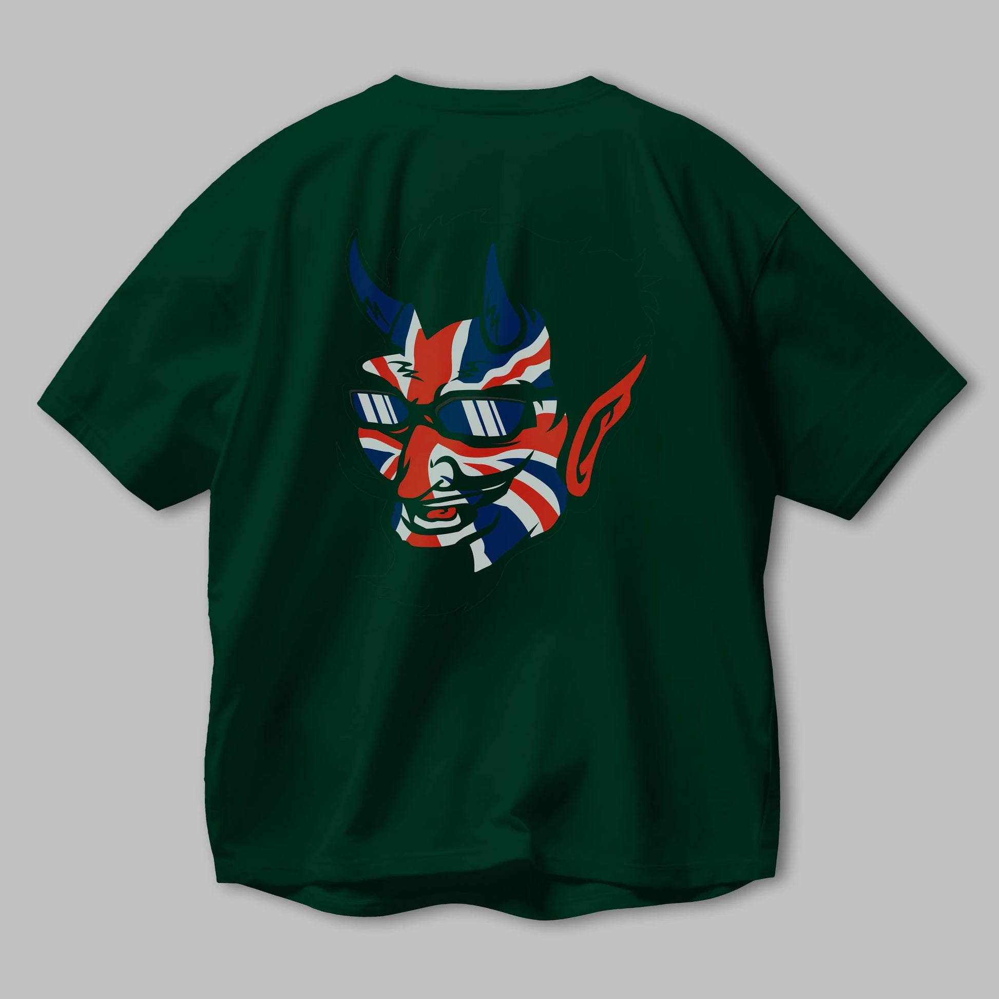 UK Devil Arka Baskılı Oversize t-shirt Erkek Kadın Unisex %100 Pamuk tişort