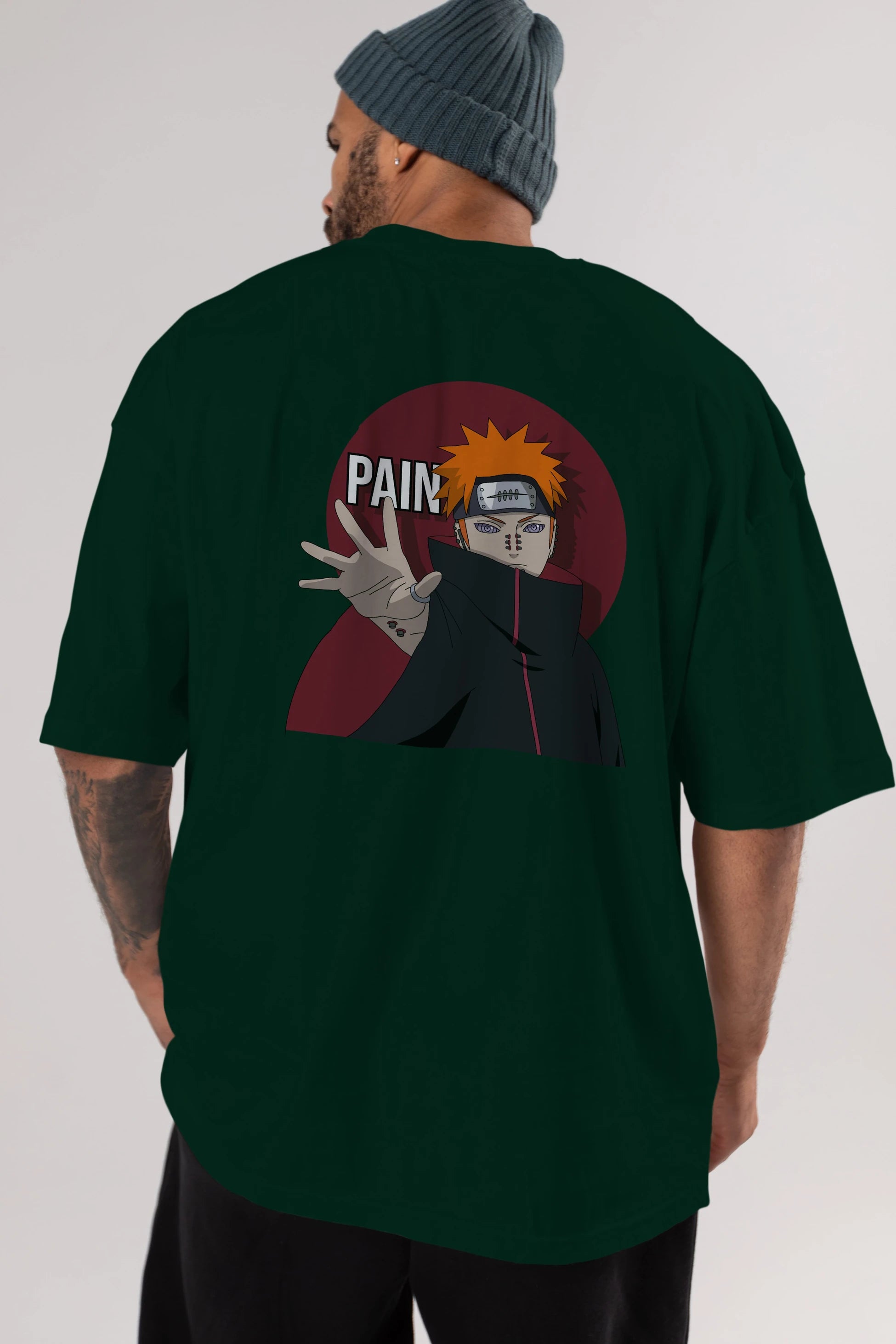 PAIN NARUTO Anime Arka Baskılı Oversize t-shirt Erkek Kadın Unisex