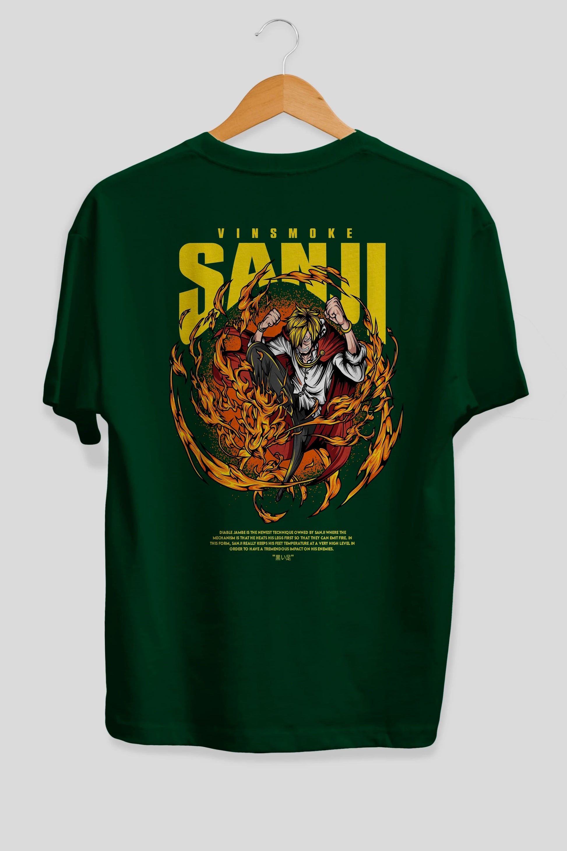 Vinsmoke Sanji Anime Arka Baskılı Oversize t-shirt Erkek Kadın Unisex