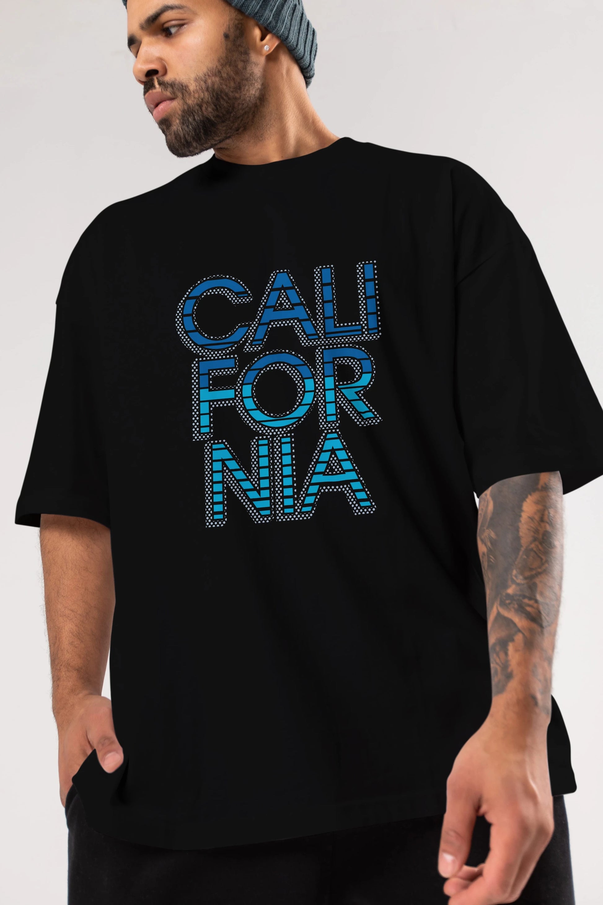 California 3 Ön Baskılı Oversize t-shirt Erkek Kadın Unisex
