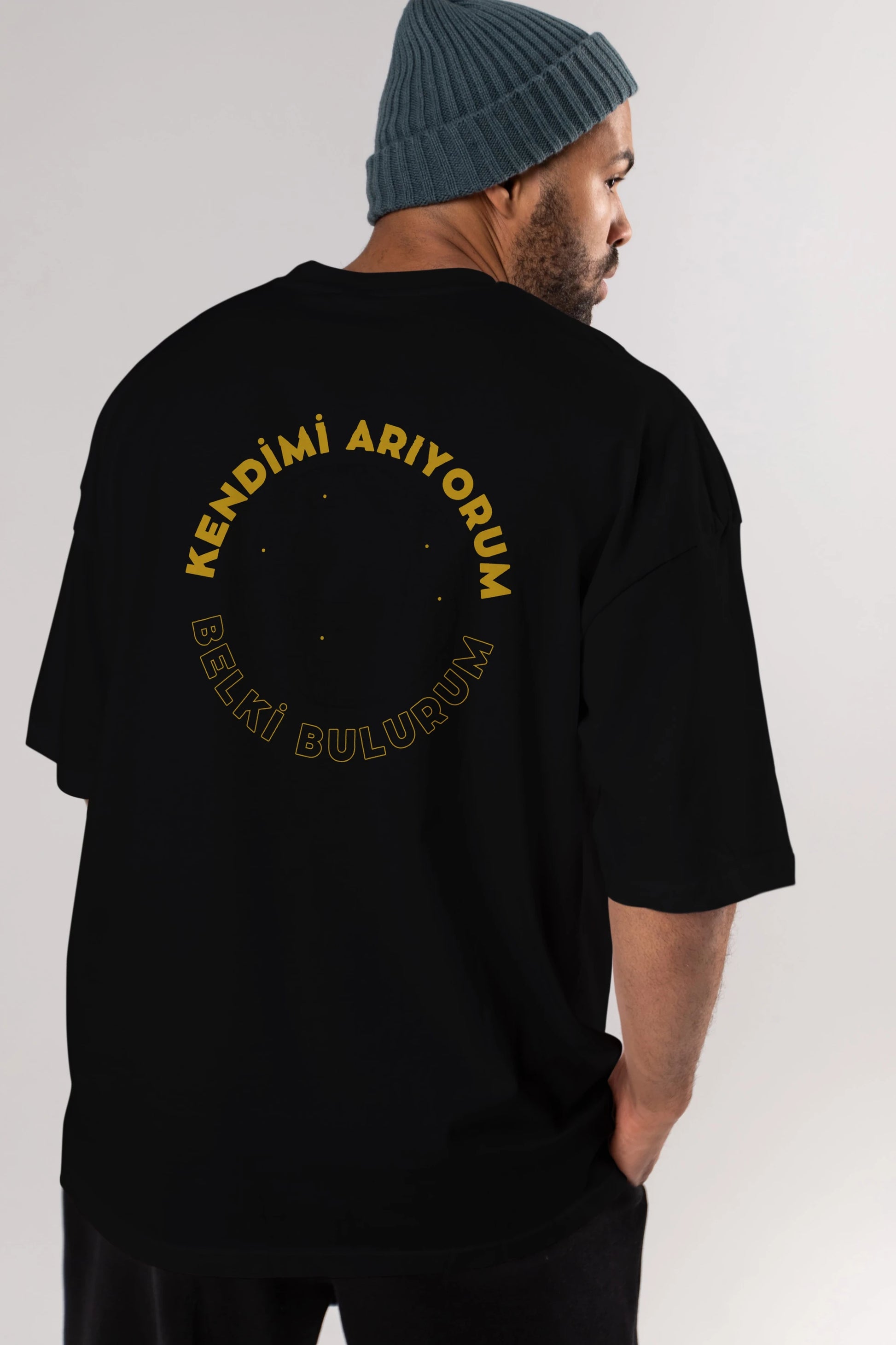 Kendimi Arıyorum Yazılı Arka Baskılı Oversize t-shirt Erkek Kadın Unisex