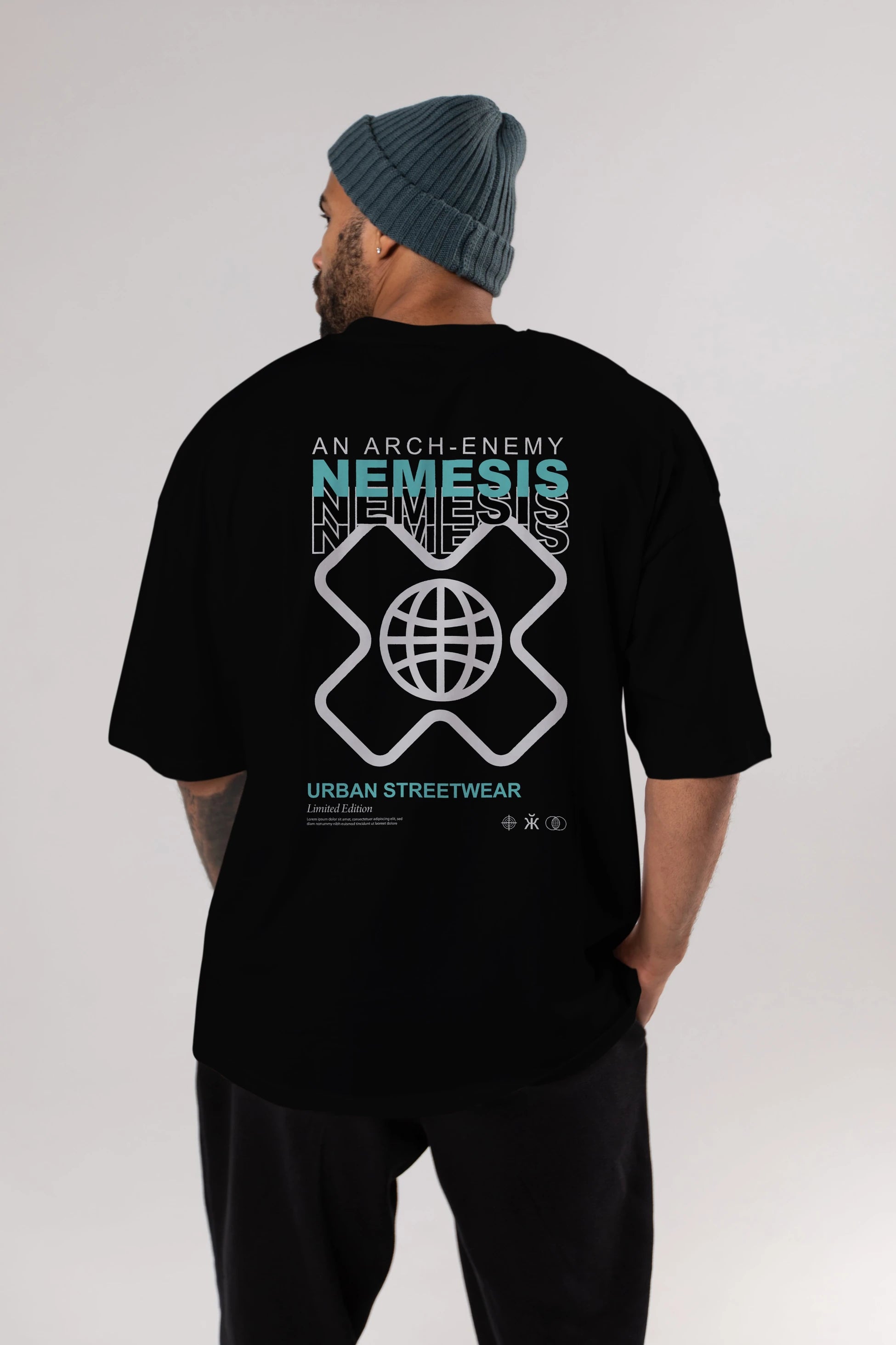 Nemesis Urban Arka Baskılı Oversize t-shirt Erkek Kadın Unisex
