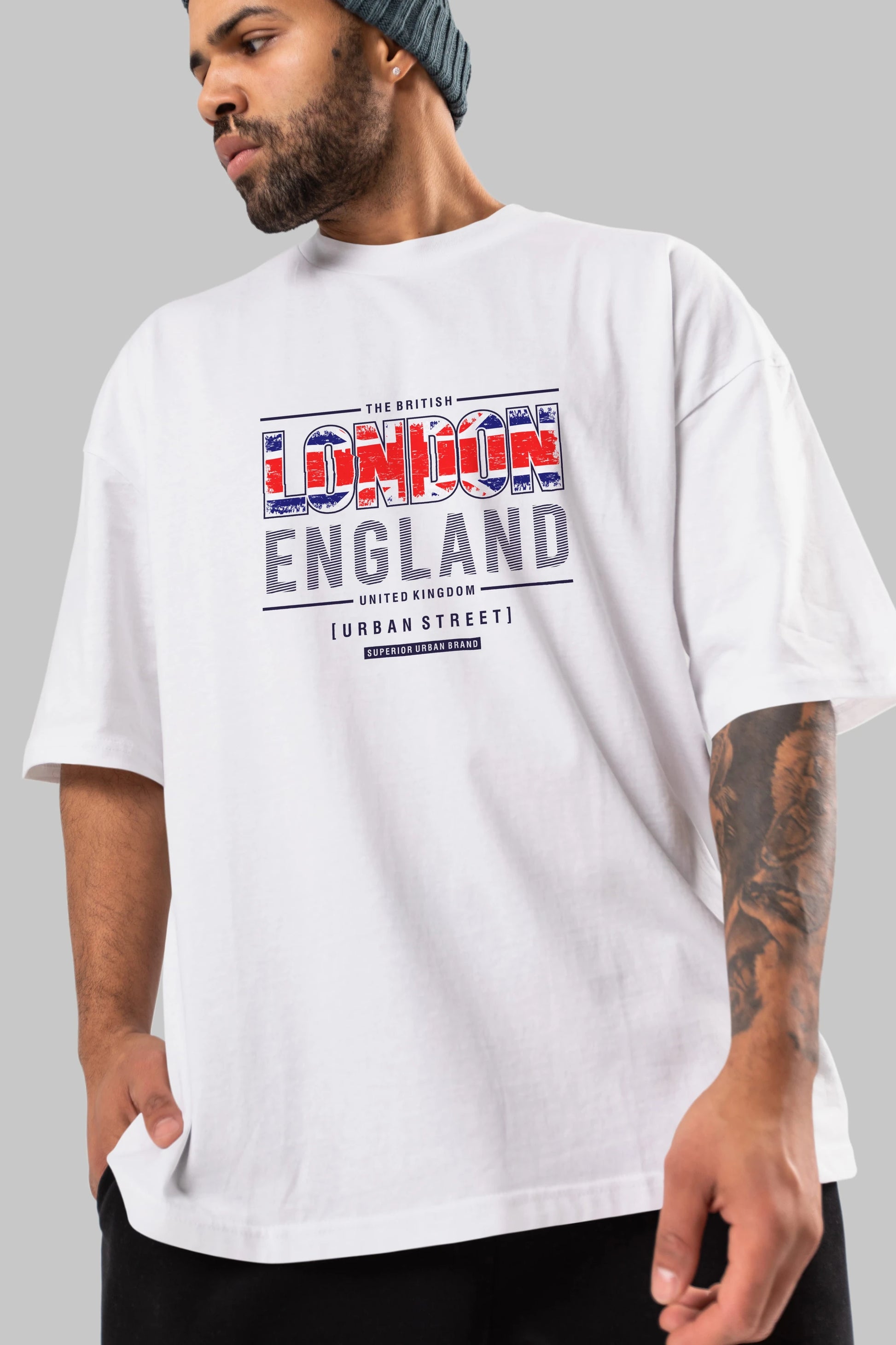London England Ön Baskılı Oversize t-shirt Erkek Kadın Unisex