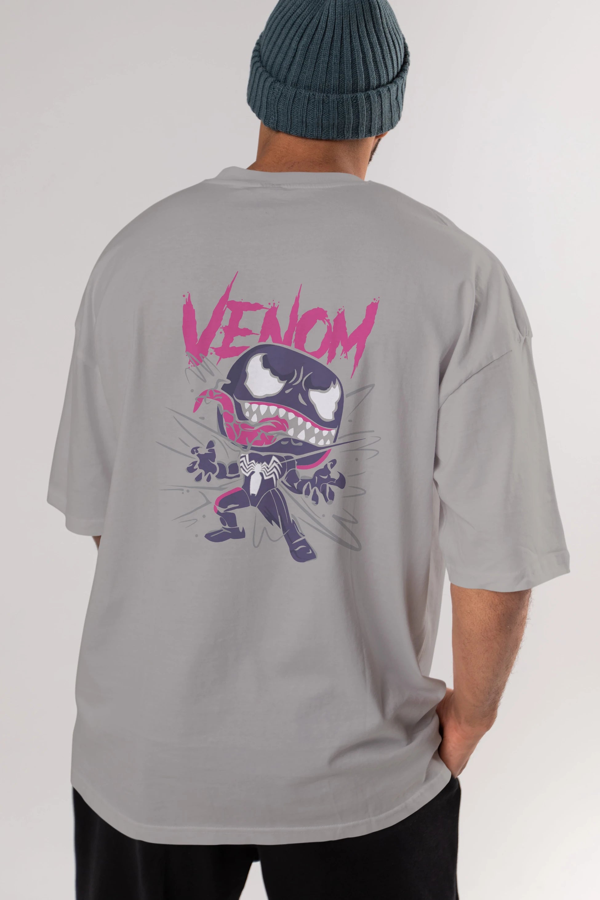 Venom (20) Arka Baskılı Oversize t-shirt Erkek Kadın Unisex %100 Pamuk Bisiklet Yaka tişort