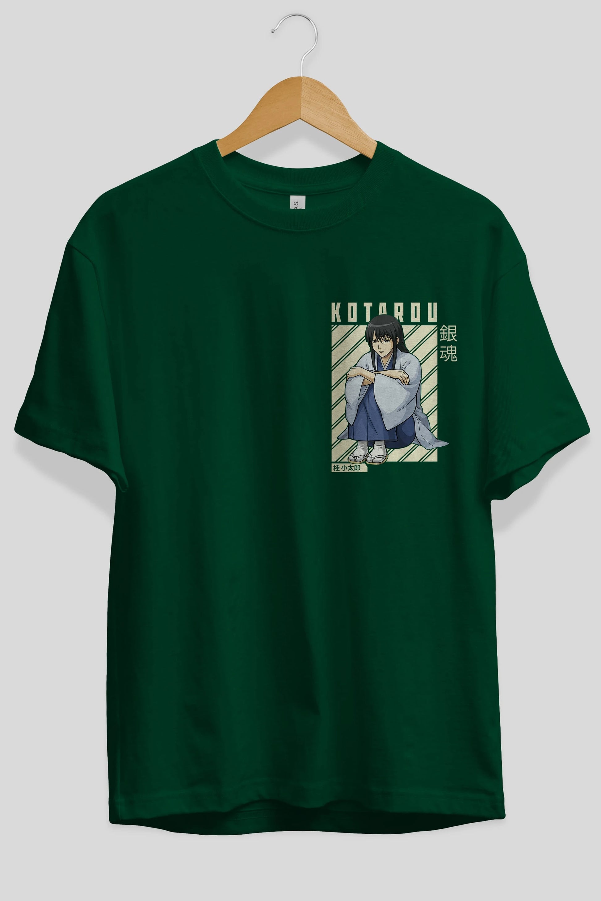 Kotarou Katsura GINTAMA Ön Sol Baskılı Oversize t-shirt Erkek Kadın Unisex %100 Pamuk Bisiklet Yaka tişort
