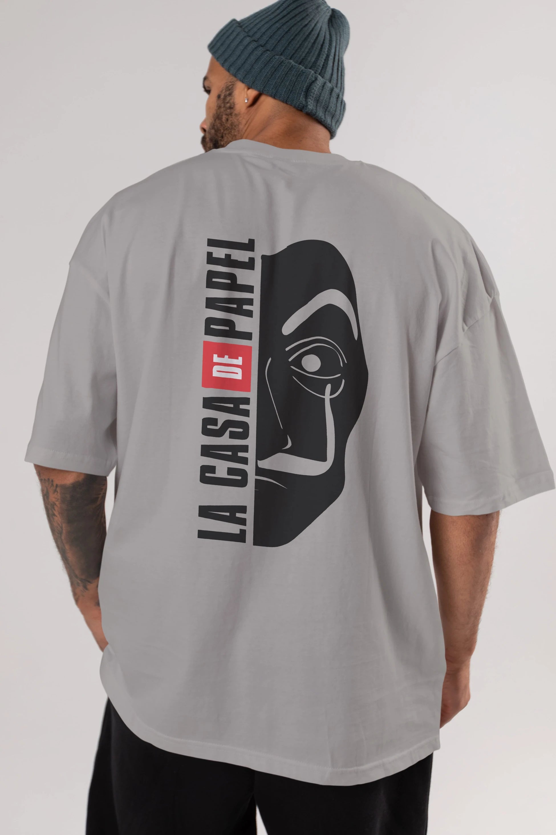 La Casa De Papel (3) Arka Baskılı Oversize t-shirt Erkek Kadın Unisex %100 Pamuk Bisiklet Yaka tişort
