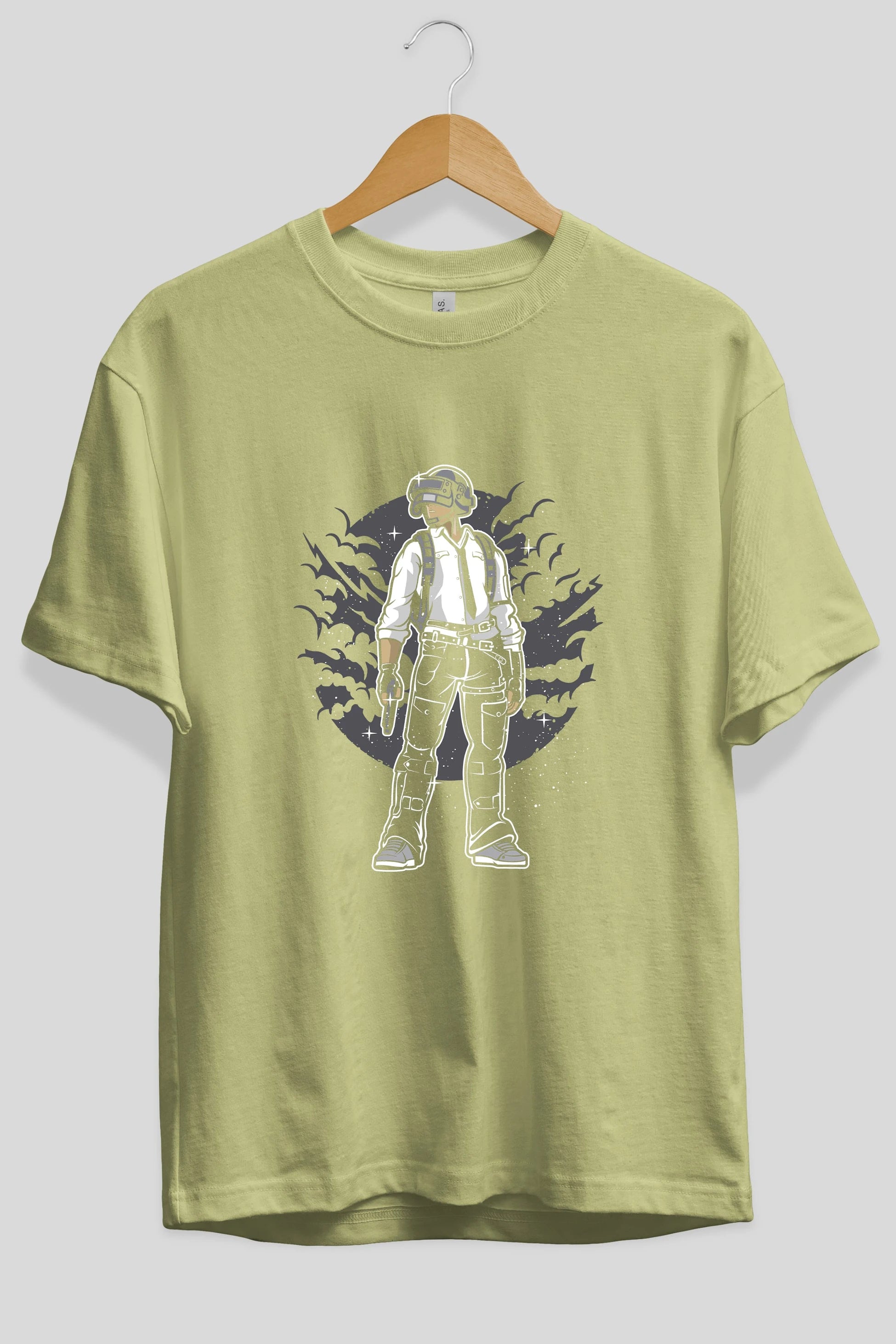 PUBG Ön Baskılı Oversize t-shirt Erkek Kadın Unisex %100 Pamuk tişort