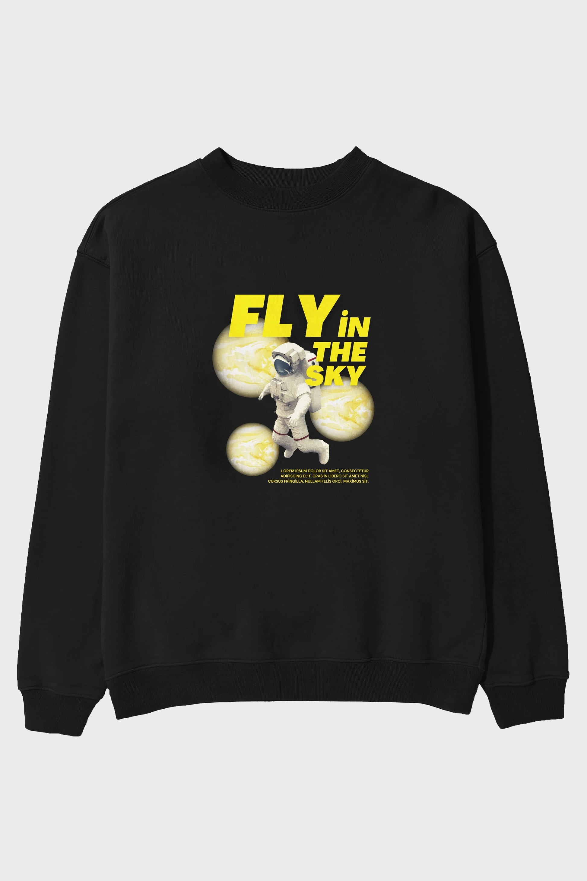 Fly in The Sky Ön Baskılı Oversize Sweatshirt Erkek Kadın Unisex