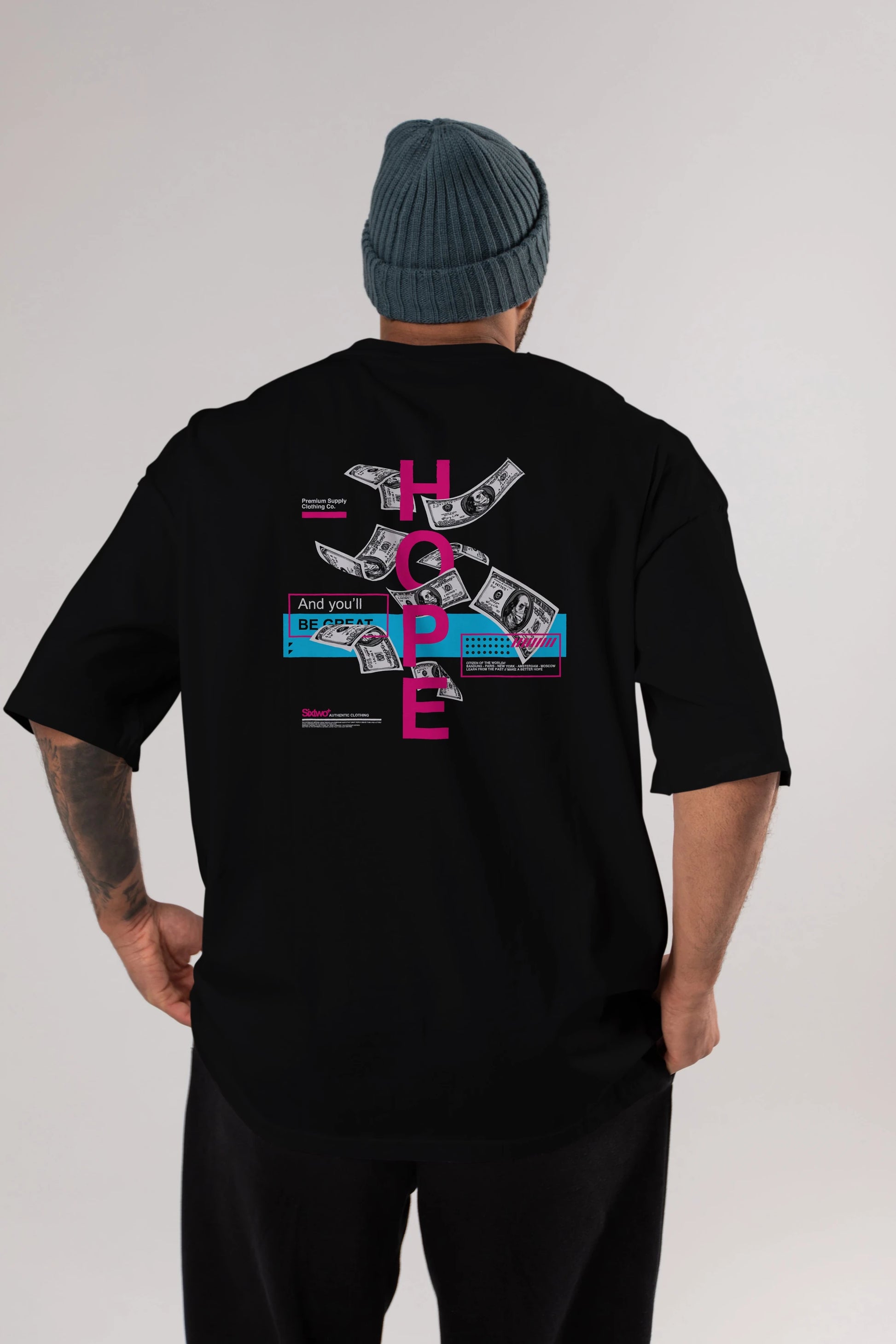 Hope Arka Baskılı Oversize t-shirt Erkek Kadın Unisex