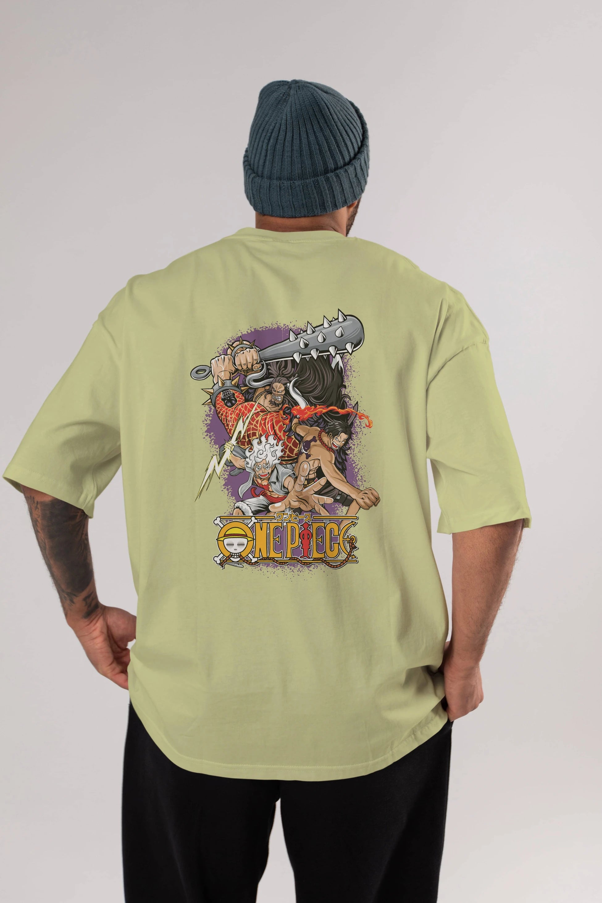 ONE PIECE (6) Anime Arka Baskılı Oversize t-shirt Erkek Kadın Unisex