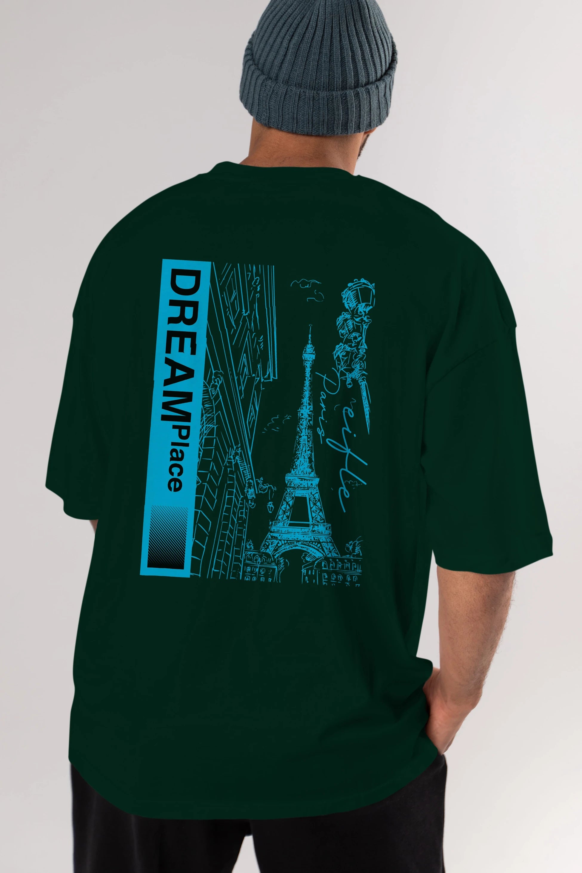 Dream Place Arka Baskılı Oversize t-shirt Erkek Kadın Unisex