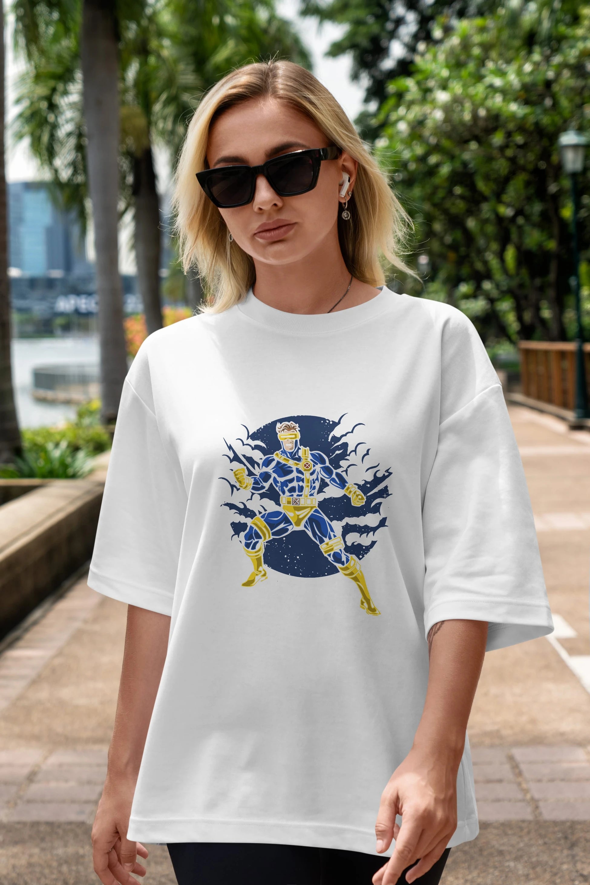 CYCLOPS Ön Baskılı Oversize t-shirt Erkek Kadın Unisex %100 Pamuk tişort
