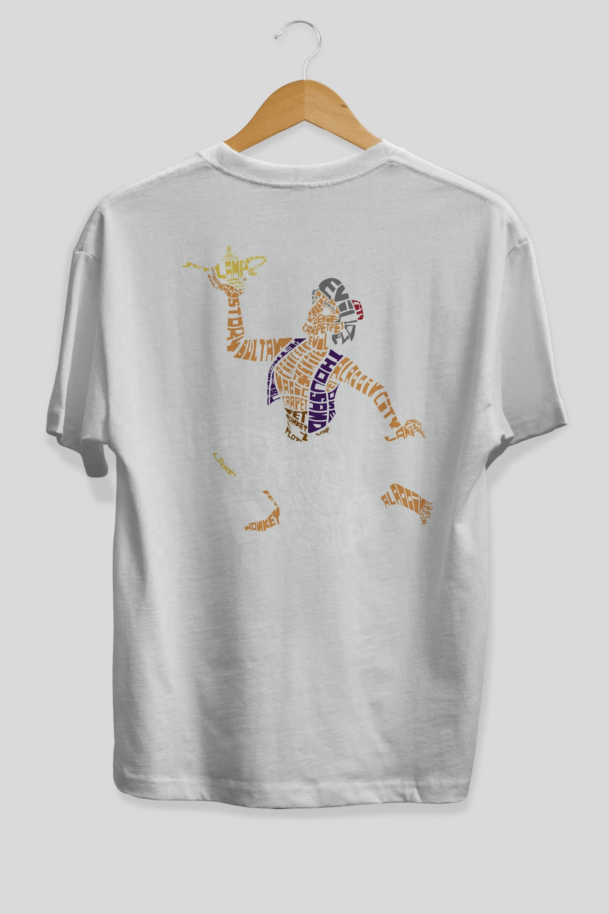Aladdin Arka Baskılı Oversize t-shirt %100 pamuk Erkek Kadın Unisex