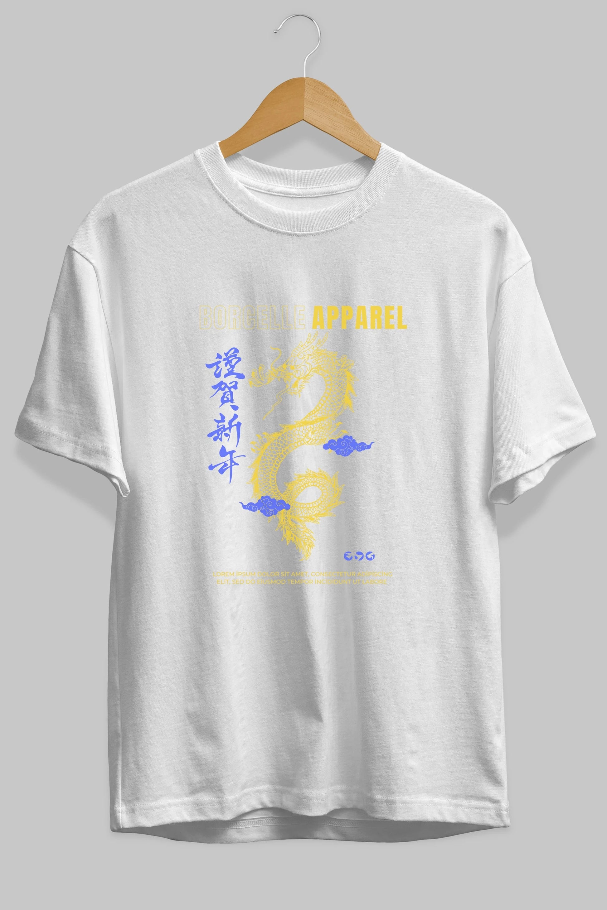 Borcelle Apparel Yazılı Ön Baskılı Oversize t-shirt Erkek Kadın Unisex