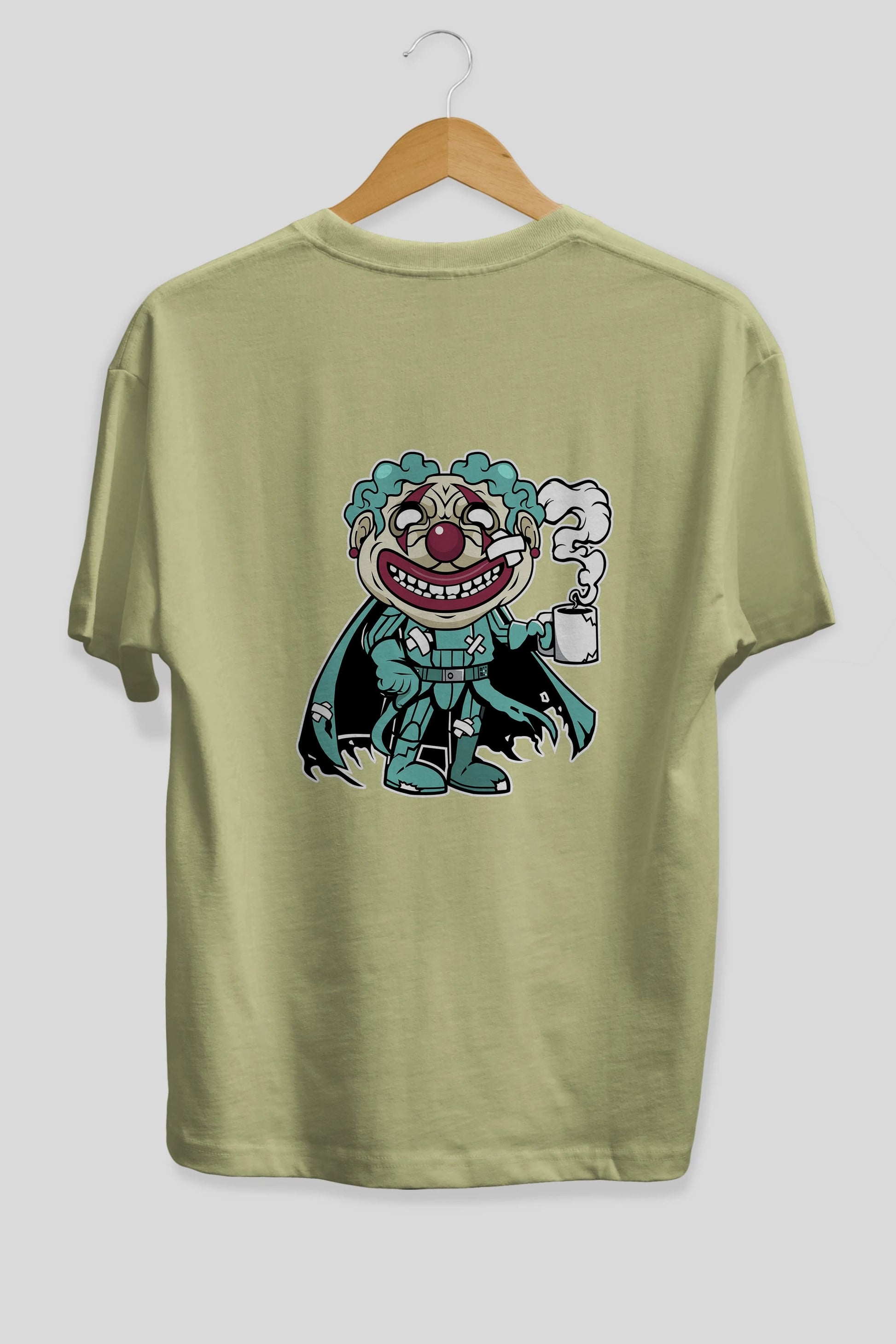 Super Clown Arka Baskılı Oversize t-shirt Erkek Kadın Unisex %100 Pamuk tişort