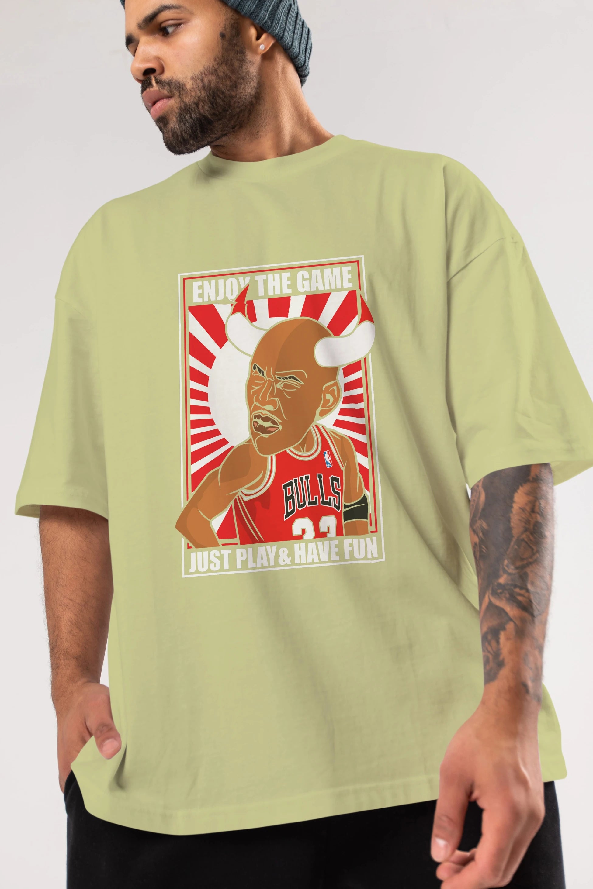 Michael Jordan Ön Baskılı Oversize t-shirt Erkek Kadın Unisex %100 Pamuk tişort