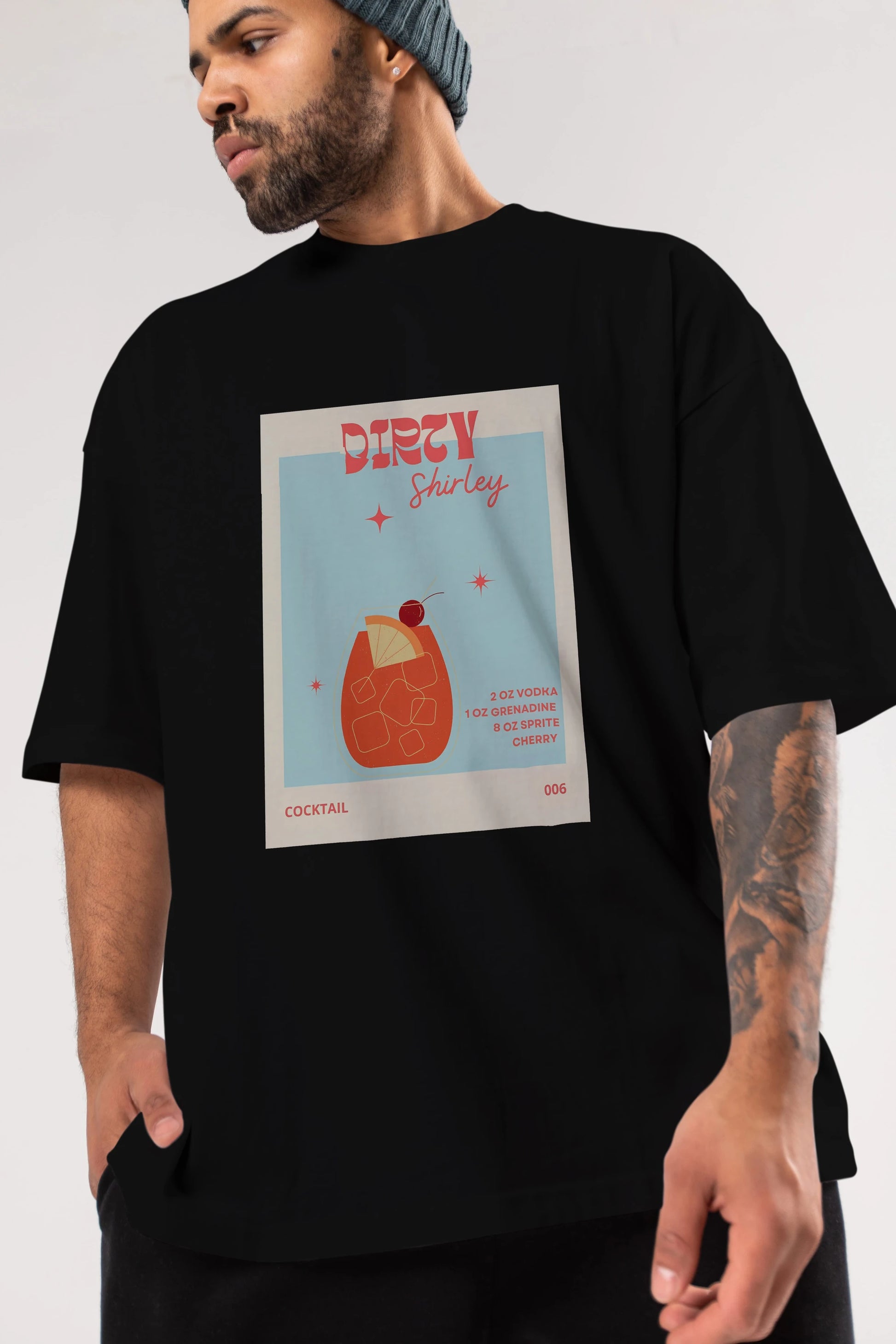 Dirty Shirley Ön Baskılı Oversize t-shirt Erkek Kadın Unisex %100 Pamuk Bisiklet Yaka tişort