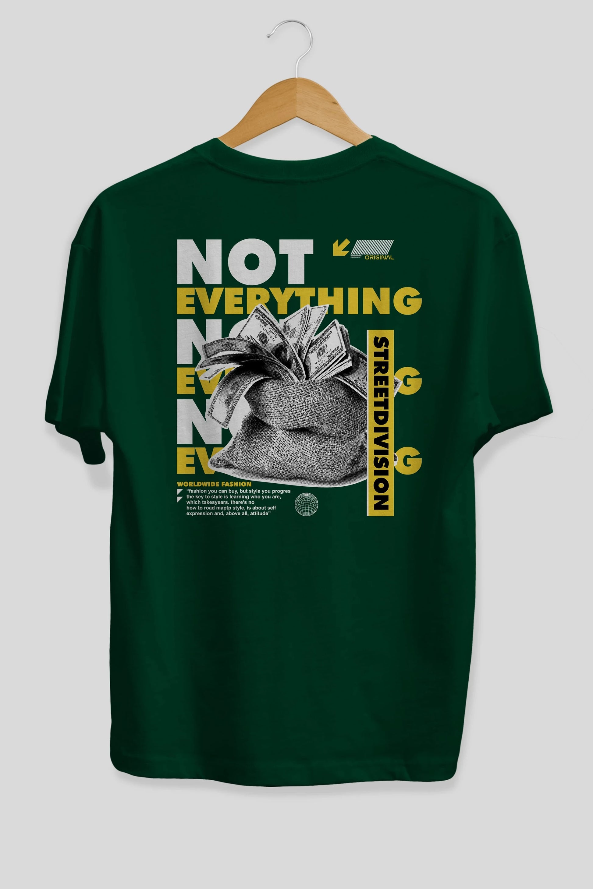 Not Everything Arka Baskılı Oversize t-shirt Erkek Kadın Unisex
