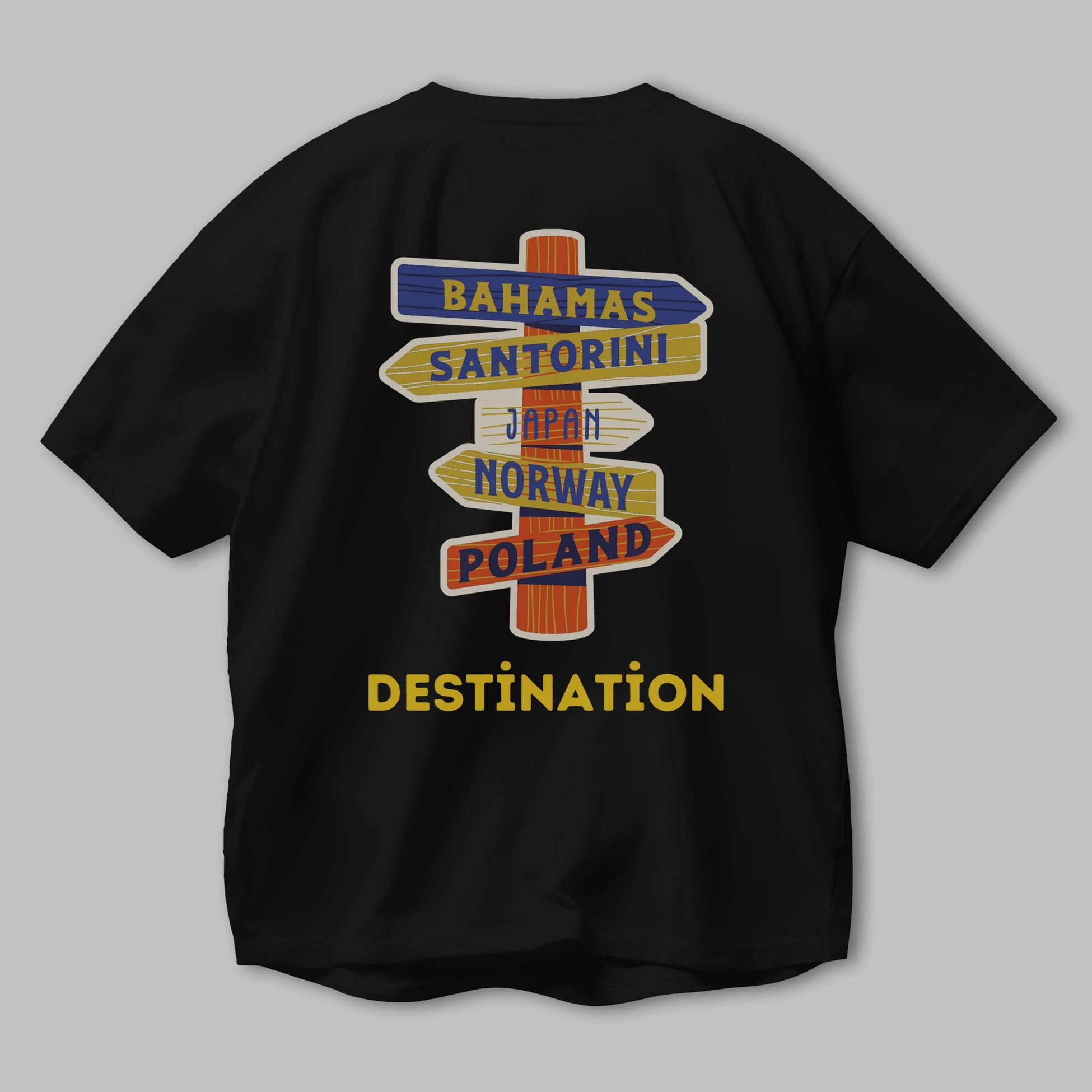 Destination Yazılı Arka Baskılı Oversize t-shirt Erkek Kadın Unisex