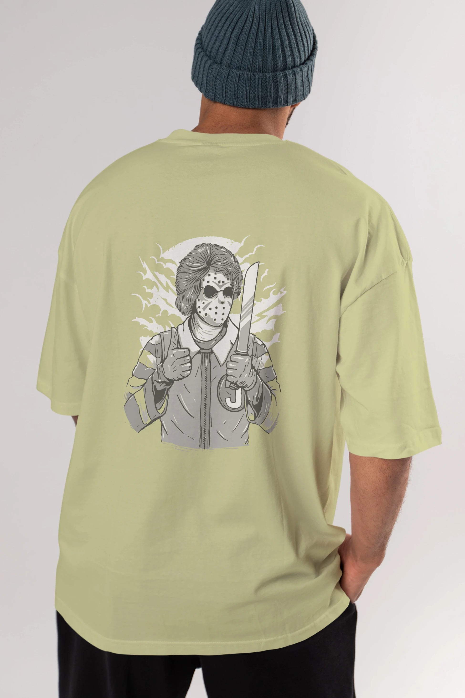Clown Killer Arka Baskılı Oversize t-shirt Erkek Kadın Unisex %100 Pamuk