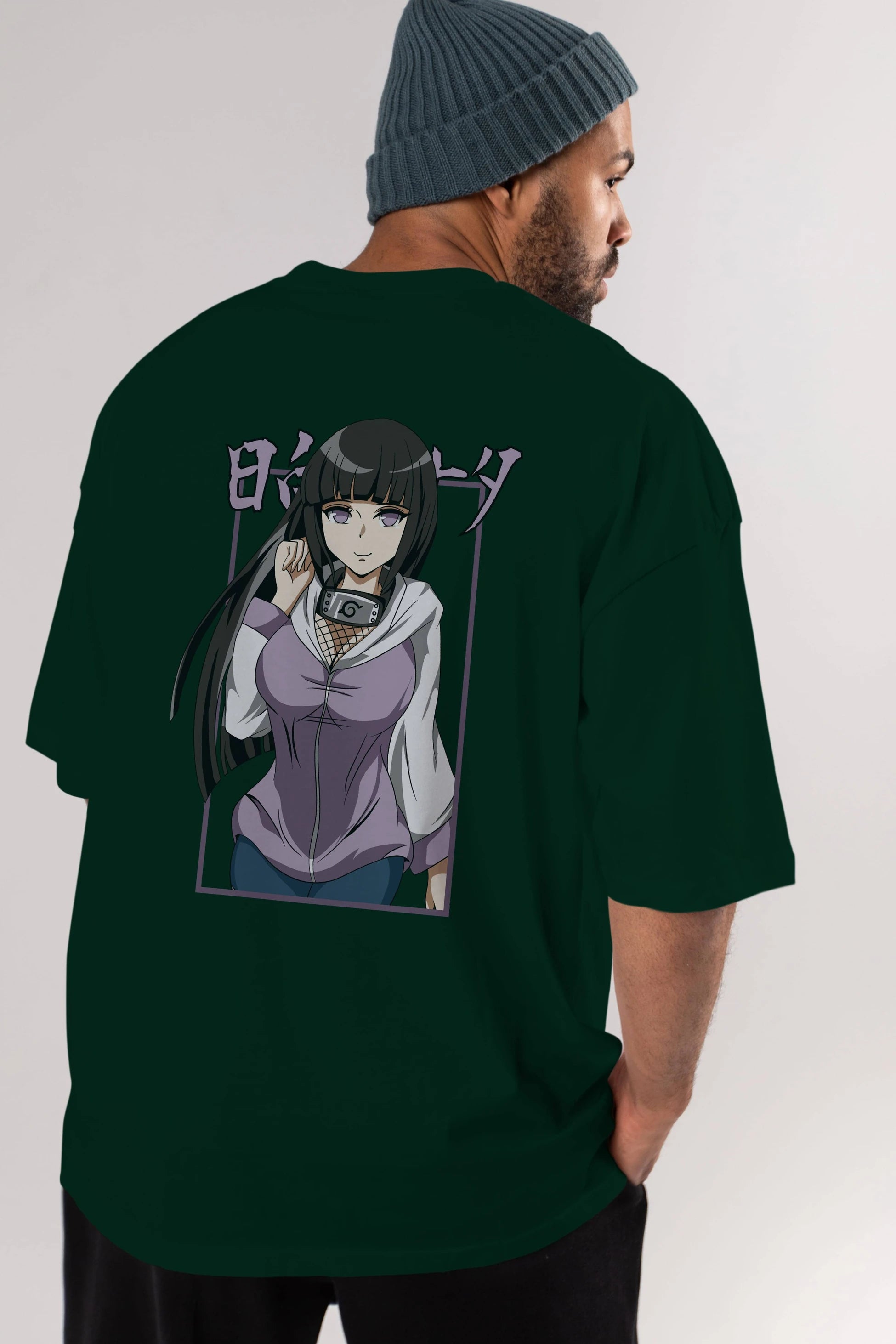Hinata NARUTO Anime Arka Baskılı Oversize t-shirt Erkek Kadın Unisex