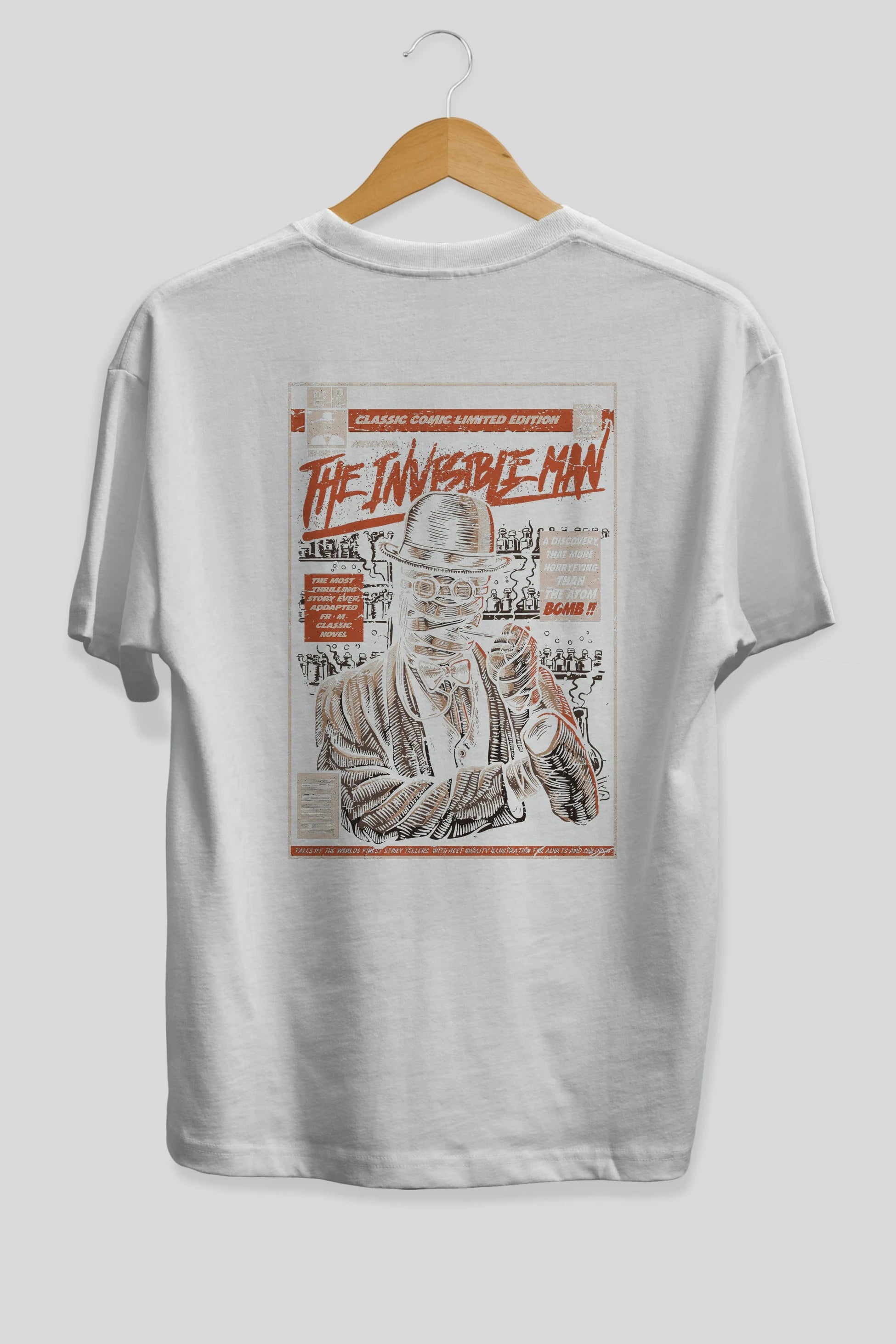 The Invisible Man Arka Baskılı Oversize t-shirt Erkek Kadın Unisex %100 Pamuk