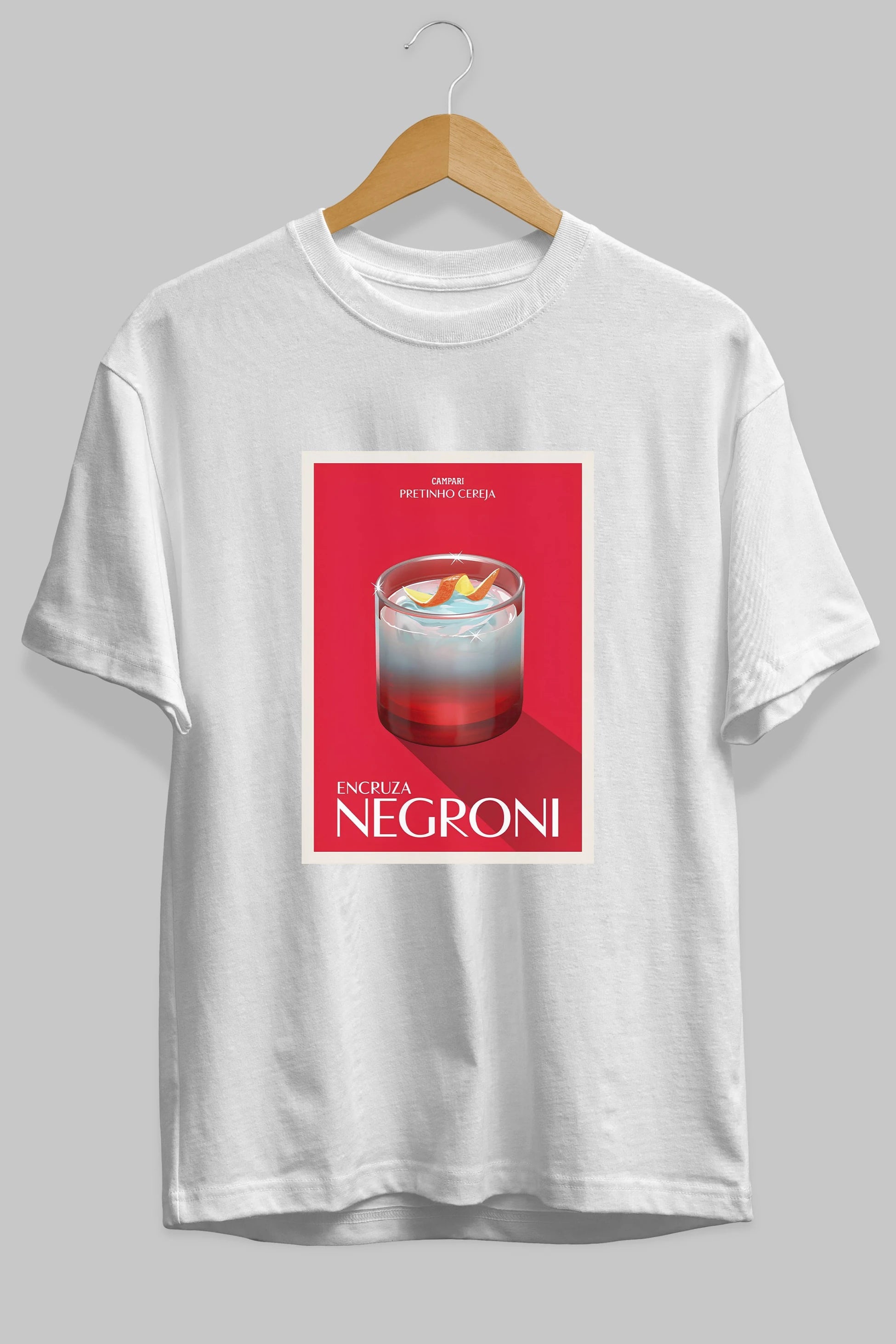 Encruza Negroni Ön Baskılı Oversize t-shirt Erkek Kadın Unisex %100 Pamuk Bisiklet Yaka tişort