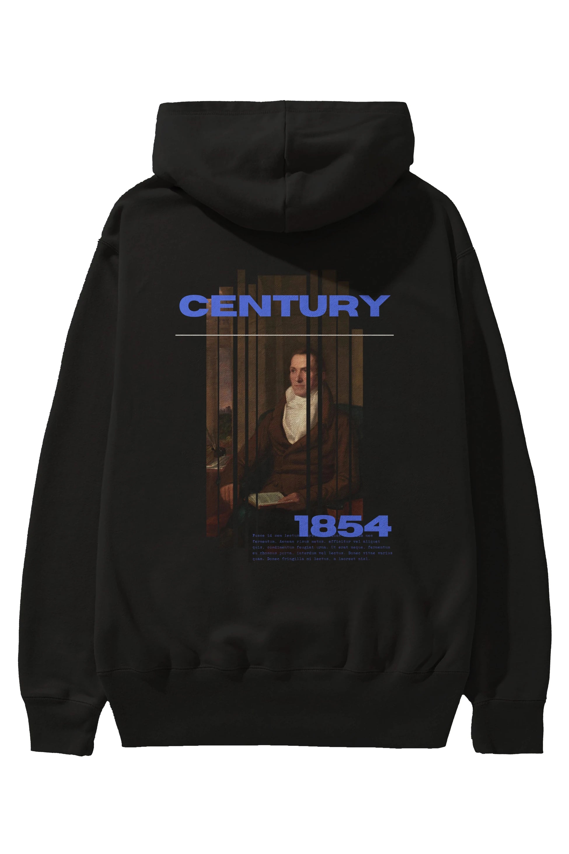 Century 1854 Yazılı Arka Baskılı Oversize Hoodie Kapüşonlu Sweatshirt Erkek Kadın Unisex