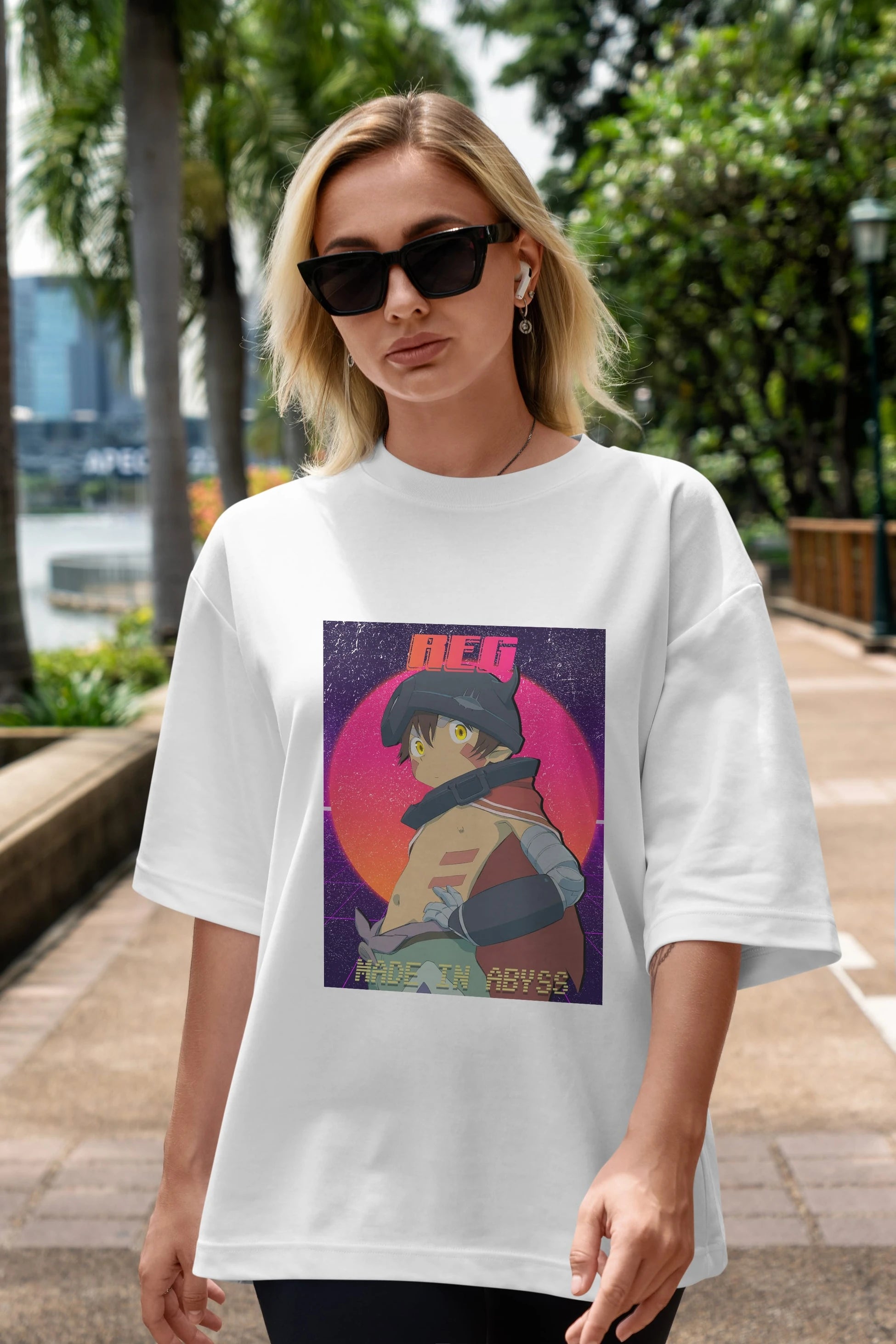 Reg 7 Anime Ön Baskılı Oversize t-shirt %100 pamuk Erkek Kadın Unisex