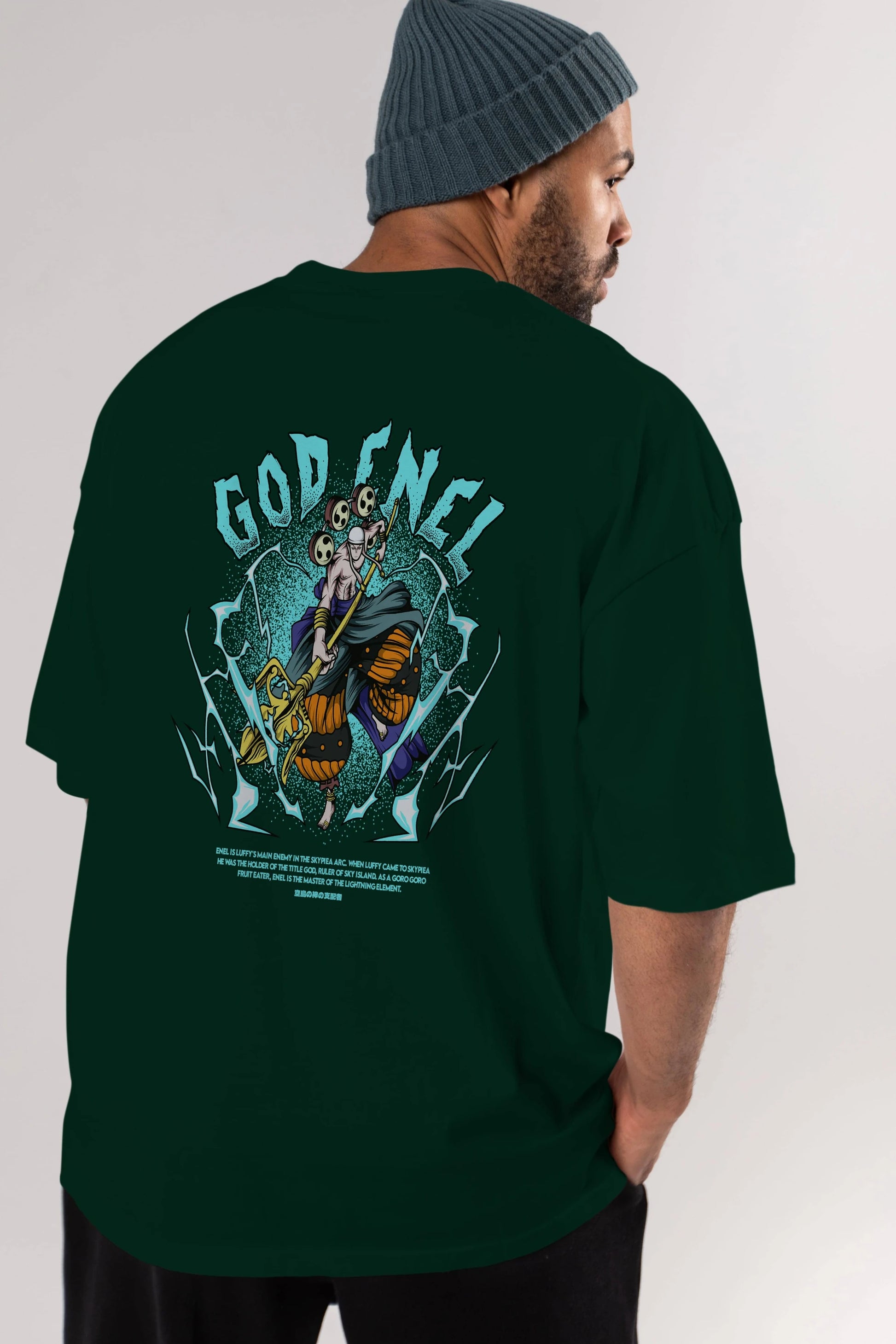 Eneru Anime Arka Baskılı Oversize t-shirt Erkek Kadın Unisex