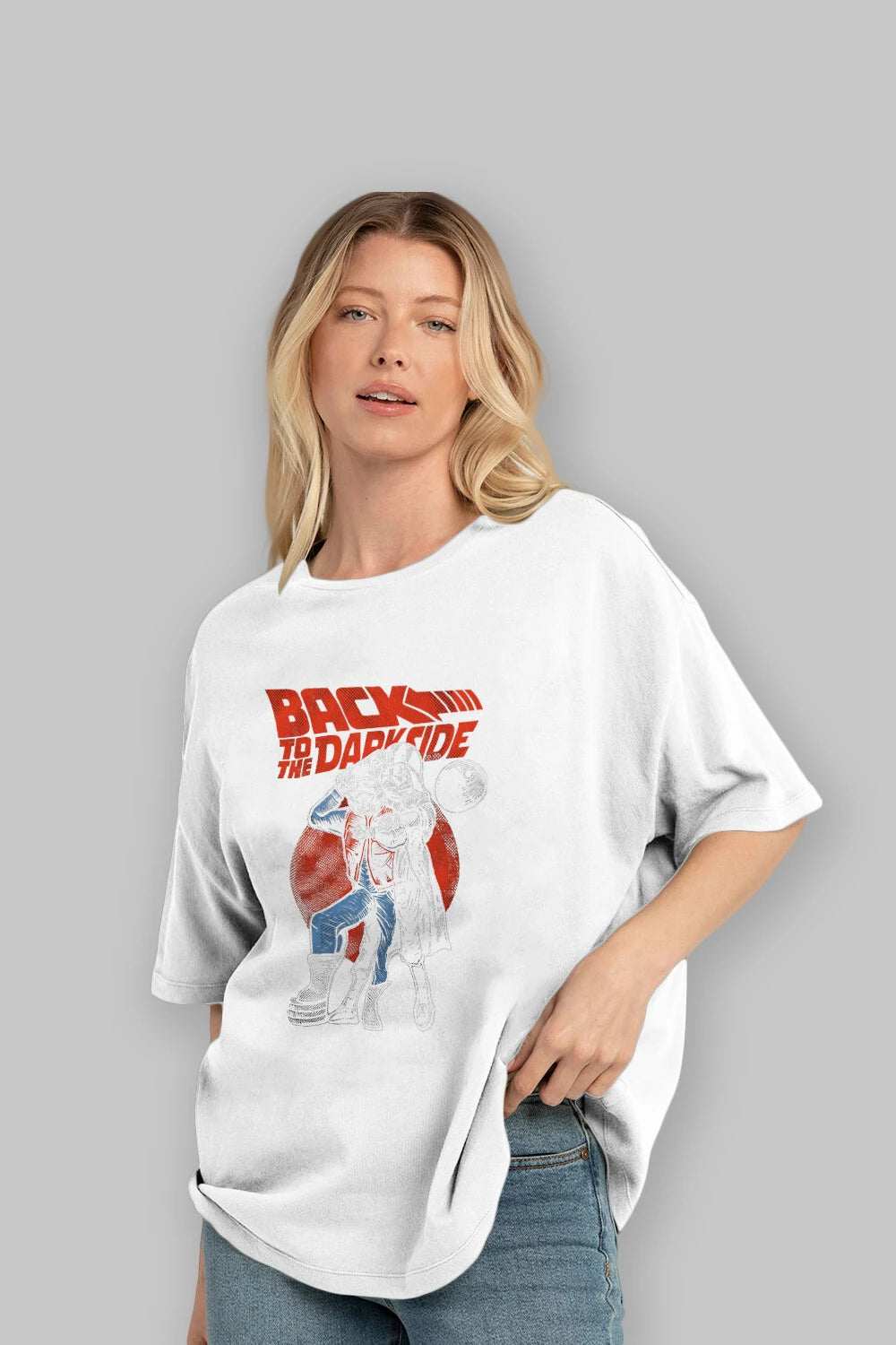 Back To The Darkside Ön Baskılı Oversize t-shirt Erkek Kadın Unisex %100 Pamuk tişort
