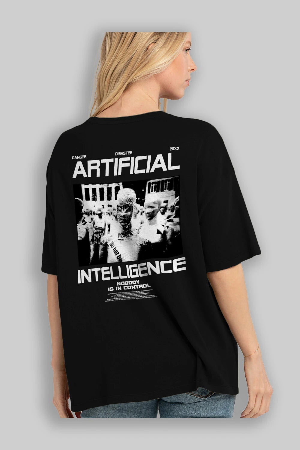 Artificial Intelligence Arka Baskılı Oversize t-shirt Erkek Kadın Unisex
