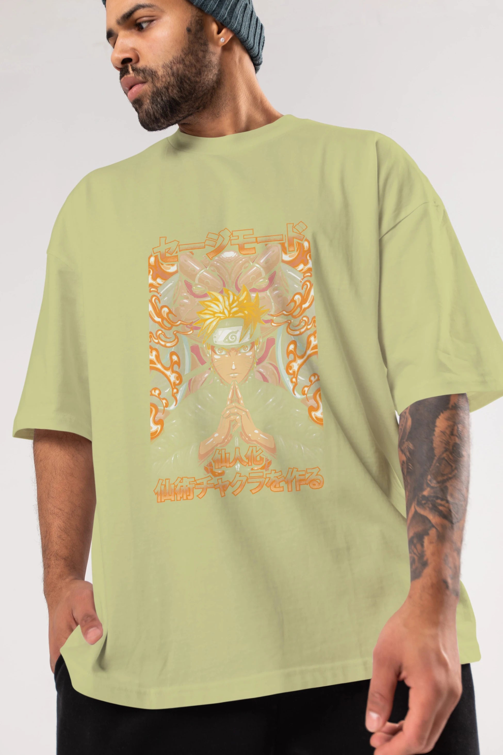 NARUTO (10) Anime Ön Baskılı Oversize t-shirt %100 pamuk Erkek Kadın Unisex