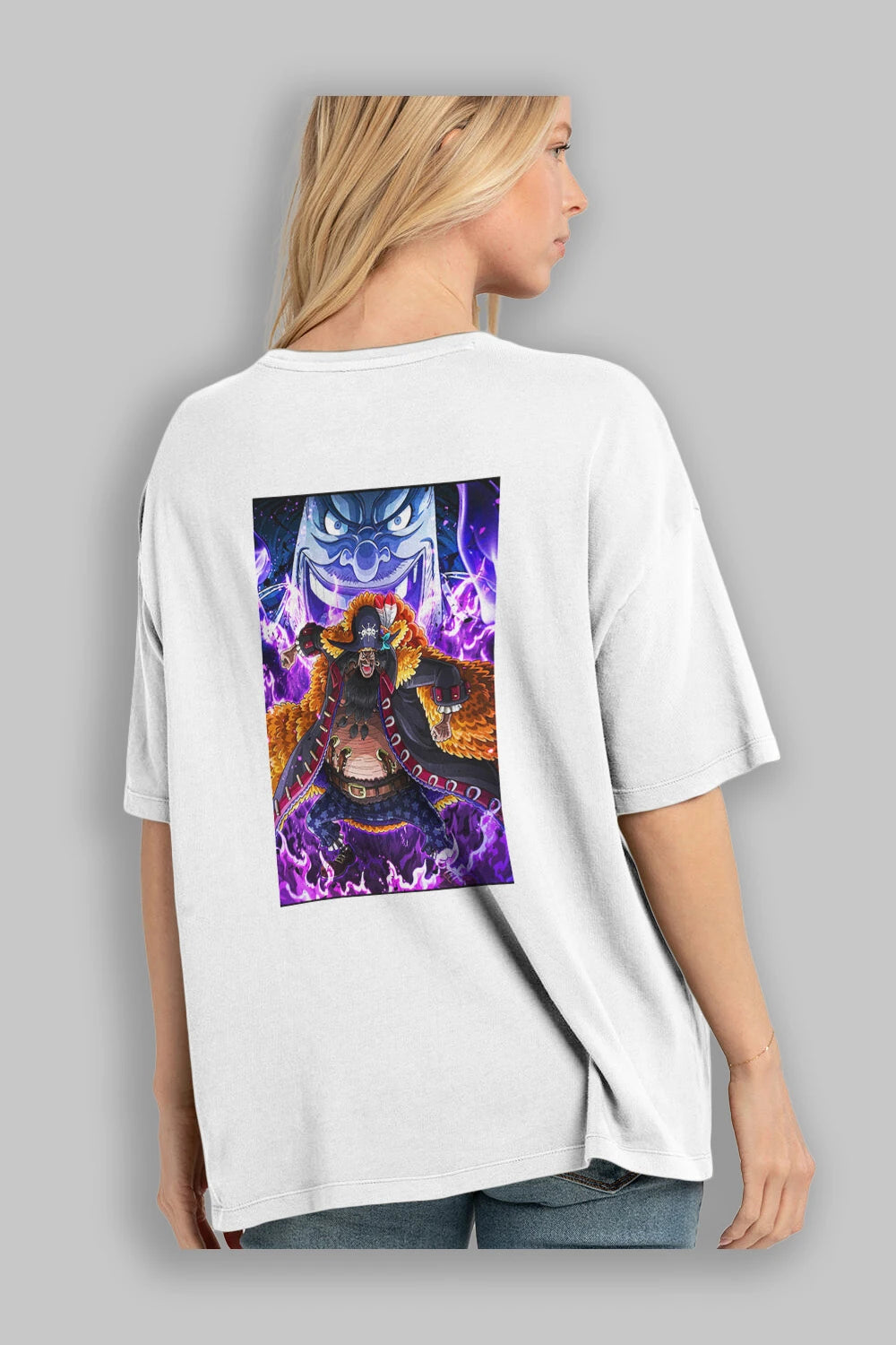 Blackbeard Anime Arka Baskılı Oversize t-shirt Erkek Kadın Unisex %100 pamuk tişort