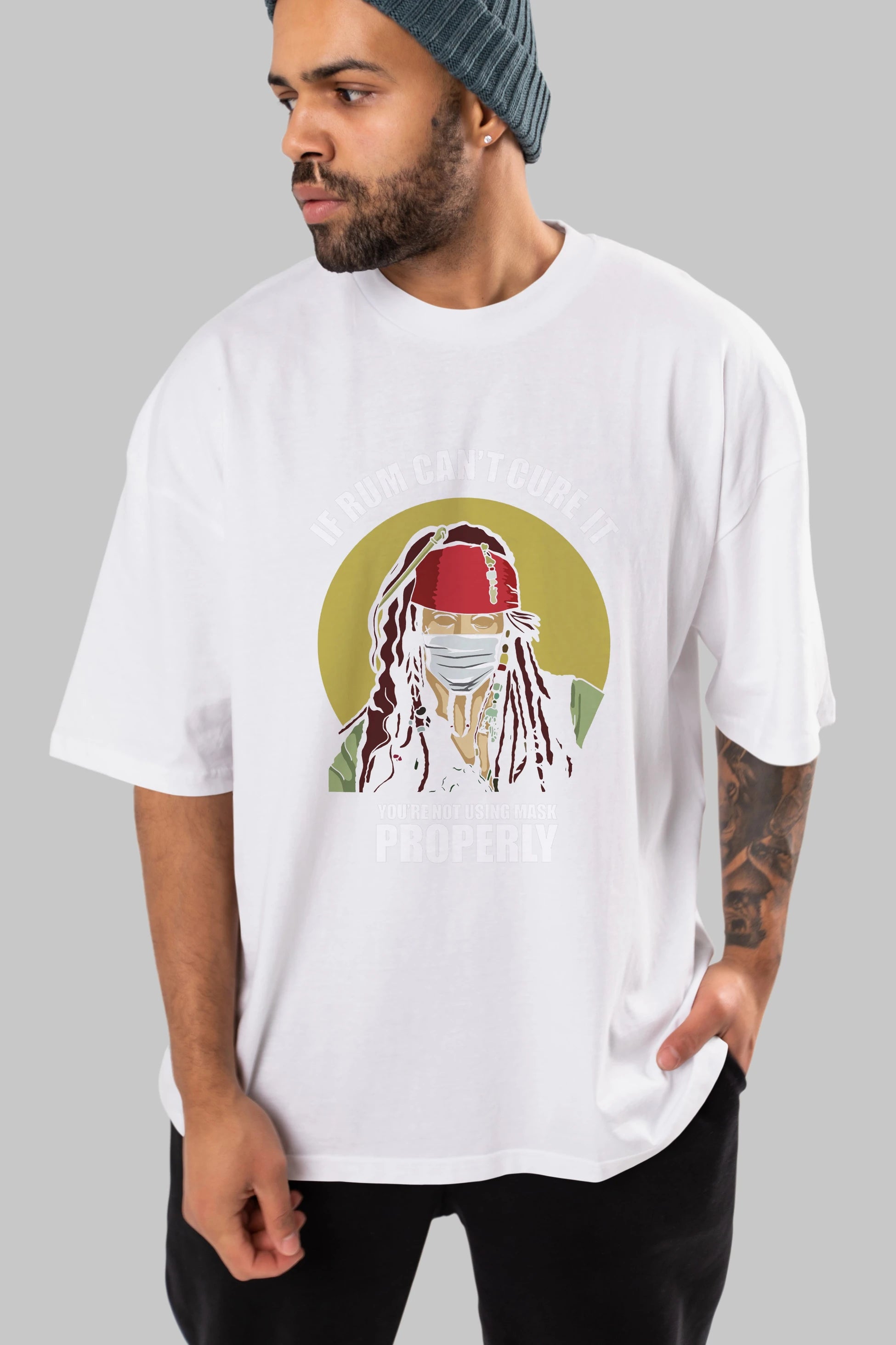 Pirates Maker Ön Baskılı Oversize t-shirt Erkek Kadın Unisex %100 Pamuk tişort