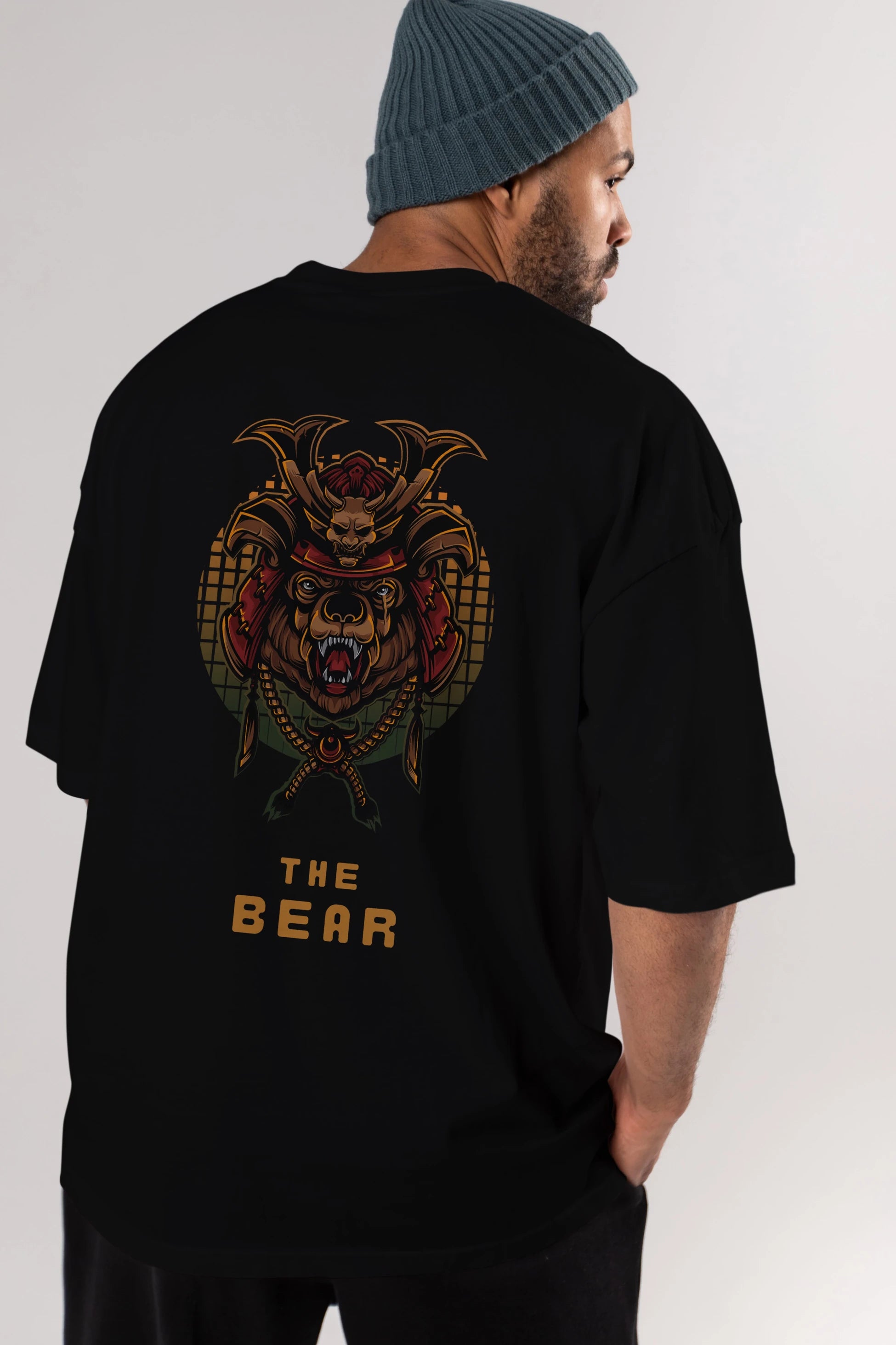 The Bear 2 Arka Baskılı Oversize t-shirt Erkek Kadın Unisex %100 Pamuk