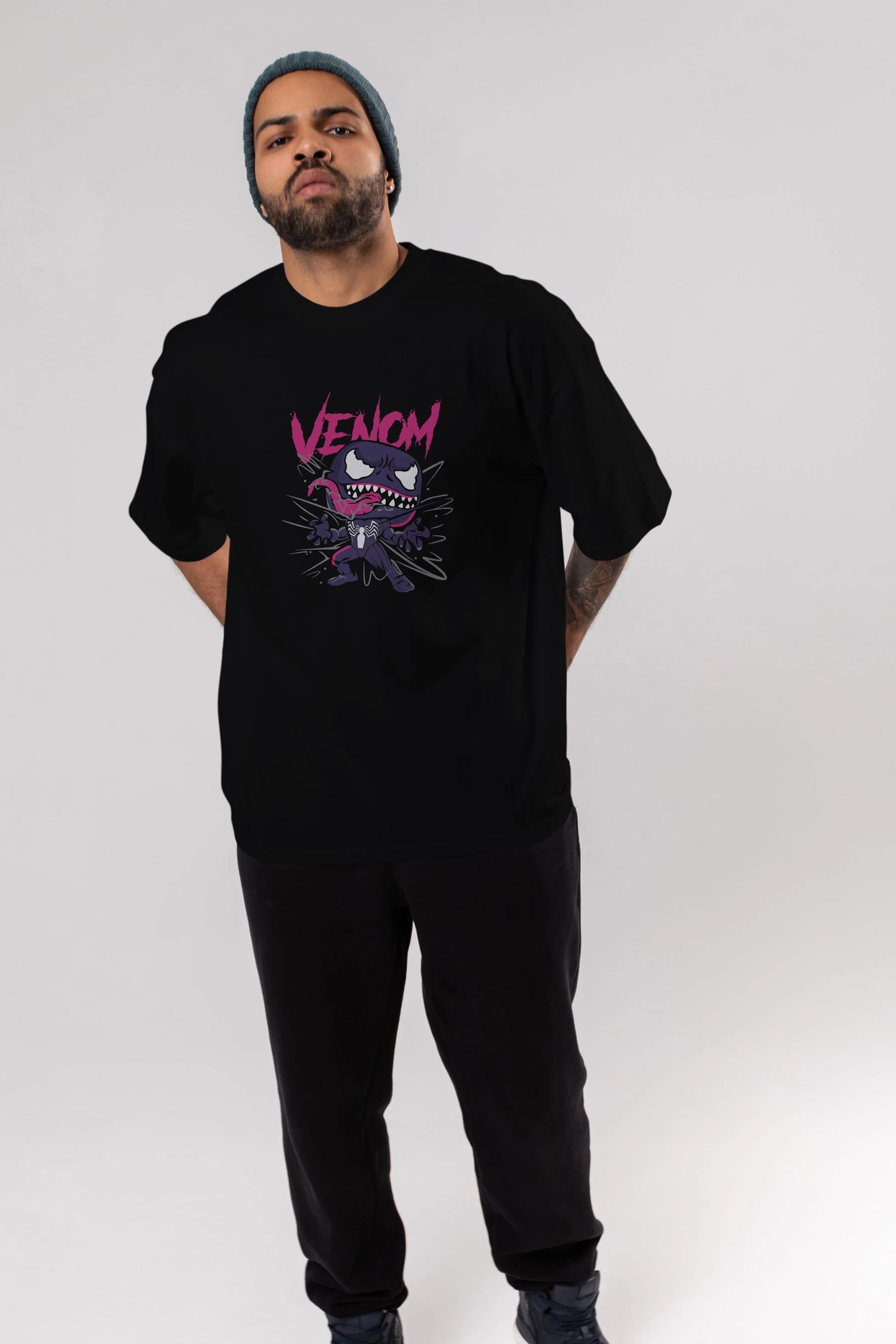 Venom (20) Ön Baskılı Oversize t-shirt Erkek Kadın Unisex %100 Pamuk Bisiklet Yaka tişort