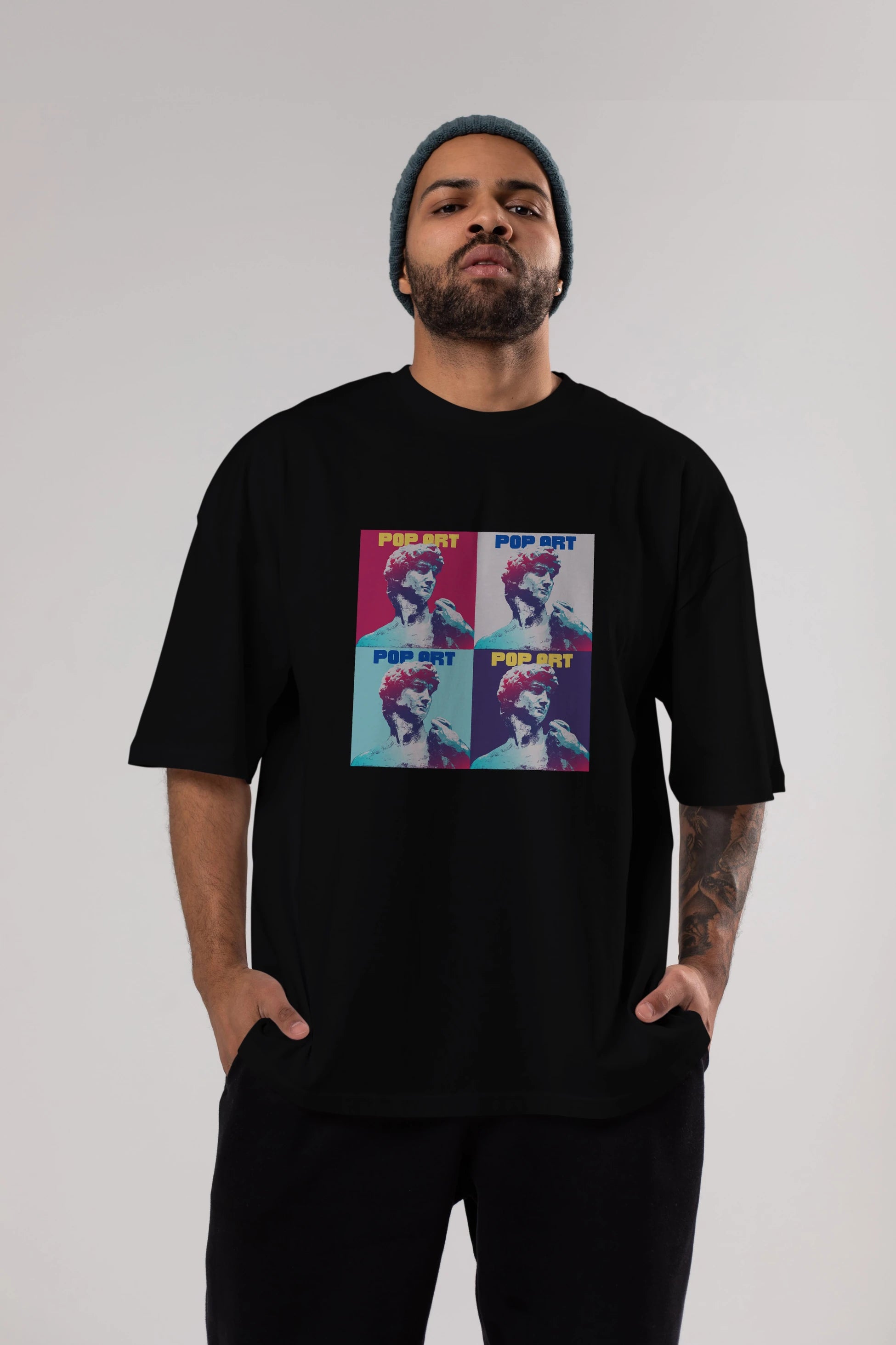 Creative Pop Art Ön Baskılı Oversize t-shirt Erkek Kadın Unisex